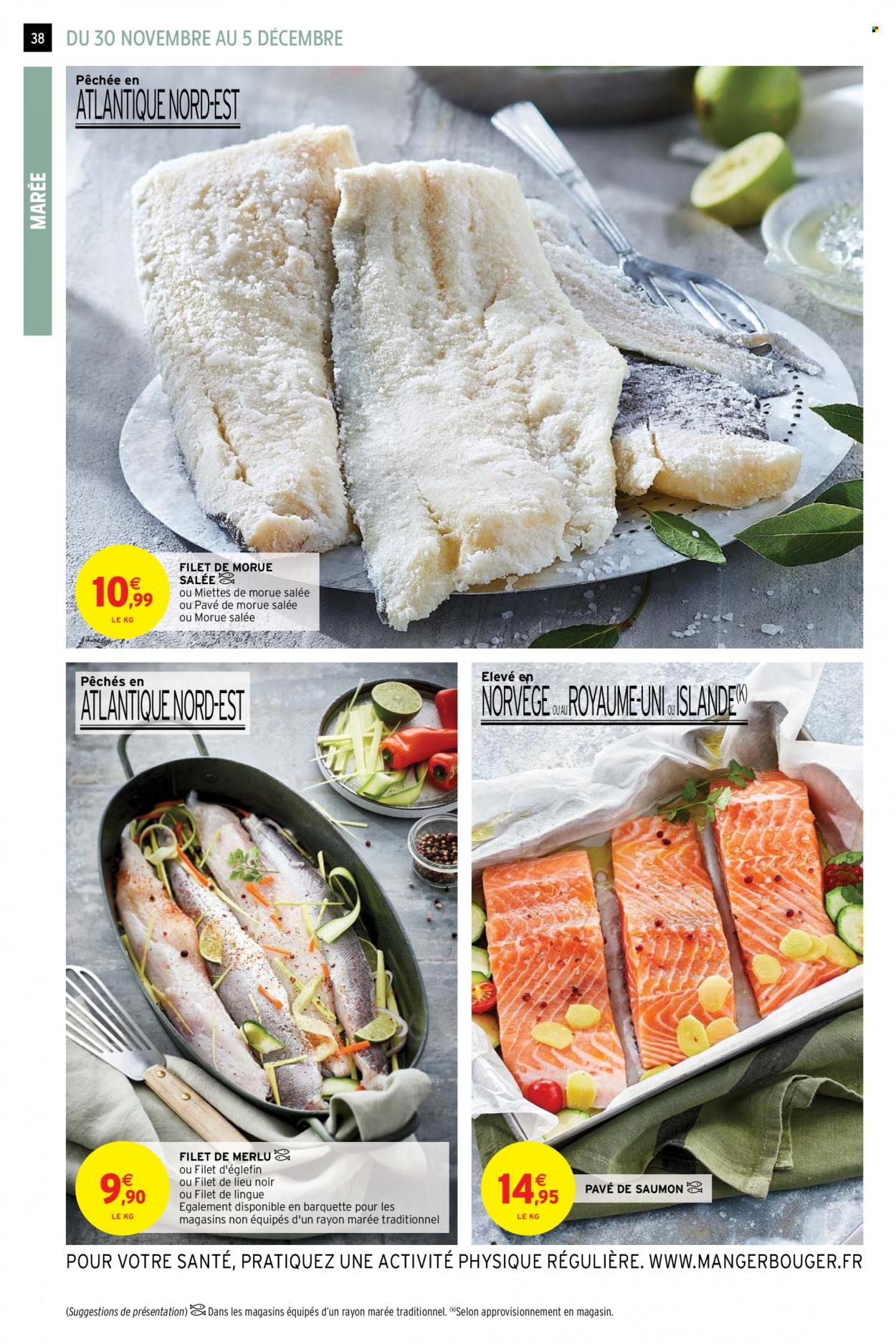 thumbnail - Catalogue Intermarché Super - 30/11/2021 - 05/12/2021 - Produits soldés - saumon, morue, merlu, filet de lieu, eglefin. Page 38.