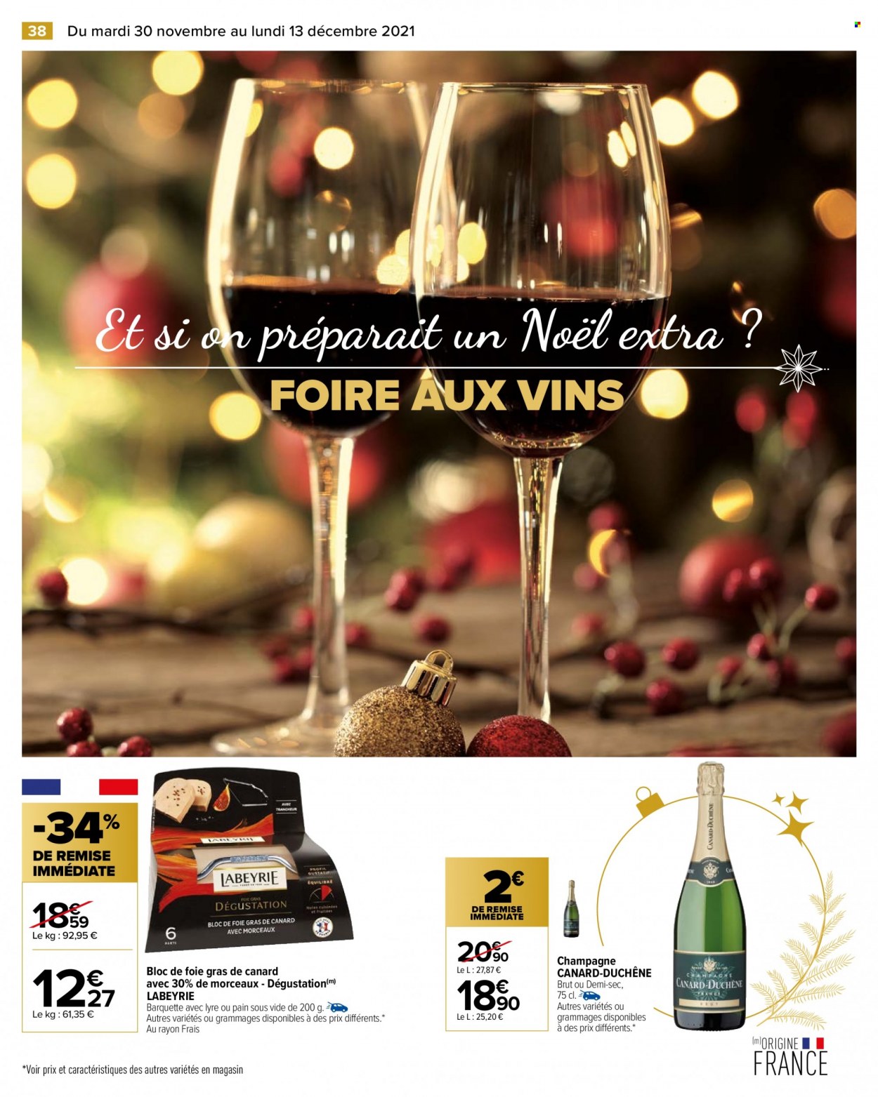 thumbnail - Catalogue Carrefour Hypermarchés - 30/11/2021 - 13/12/2021 - Produits soldés - alcool, Labeyrie, champagne, vin. Page 46.