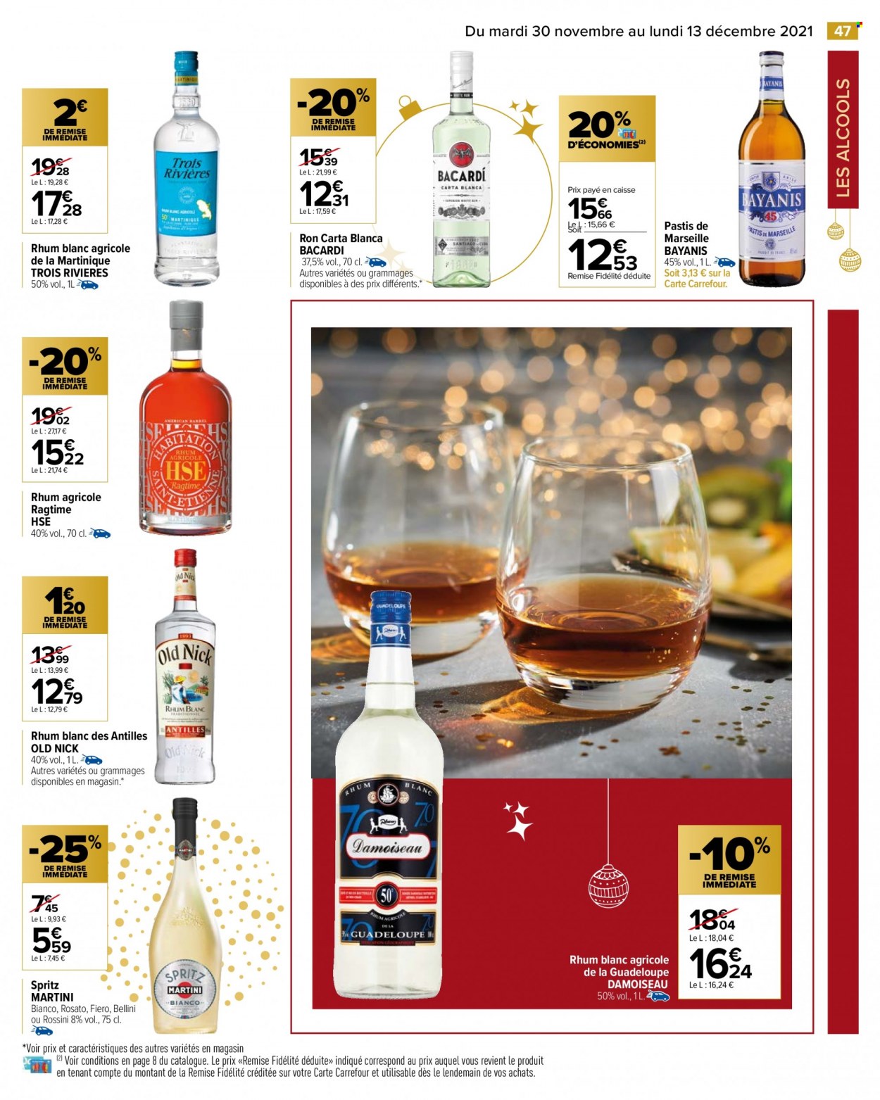 thumbnail - Catalogue Carrefour Hypermarchés - 30/11/2021 - 13/12/2021 - Produits soldés - alcool, Martini, rhum, rhum blanc, pastis, Old Nick, Spritz. Page 55.
