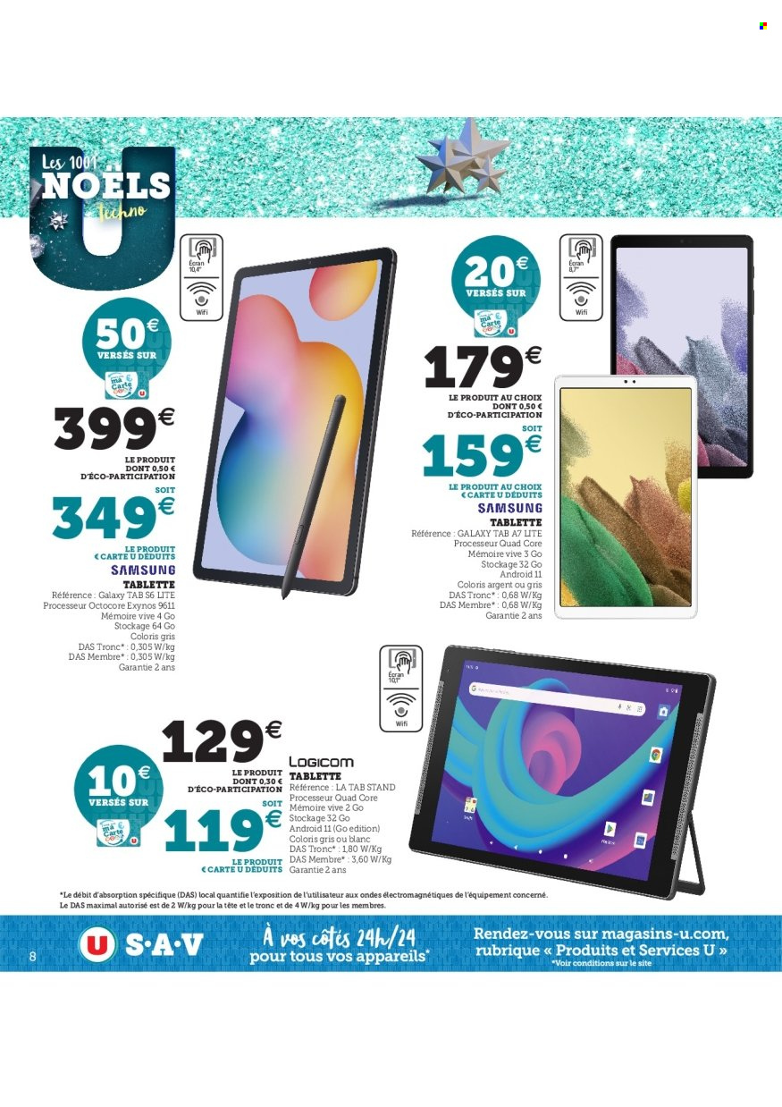 thumbnail - Catalogue HYPER U - 30/11/2021 - 18/12/2021 - Produits soldés - Samsung, tablette. Page 8.