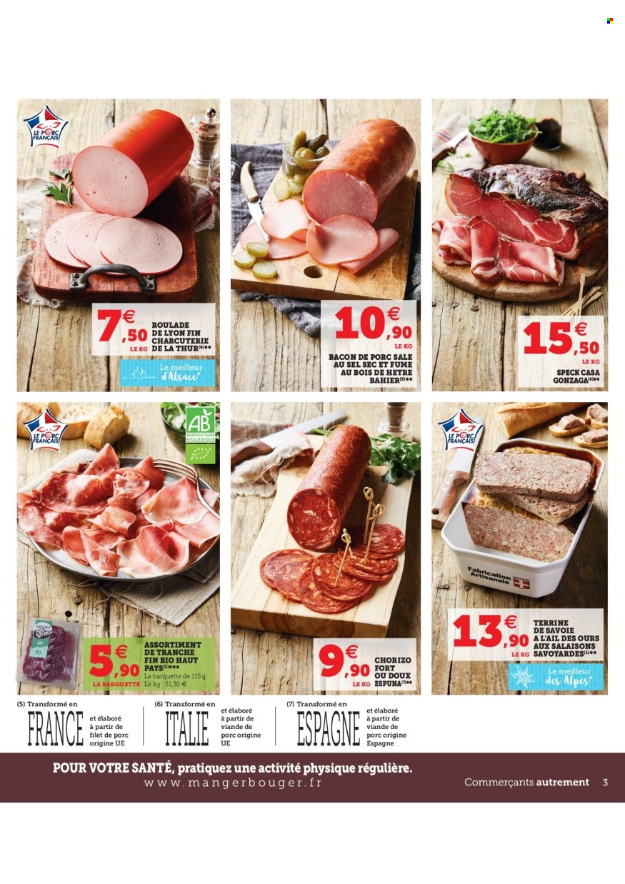 thumbnail - Catalogue Magasins U - 30/11/2021 - 04/12/2021 - Produits soldés - chorizo, bacon, terrine. Page 3.