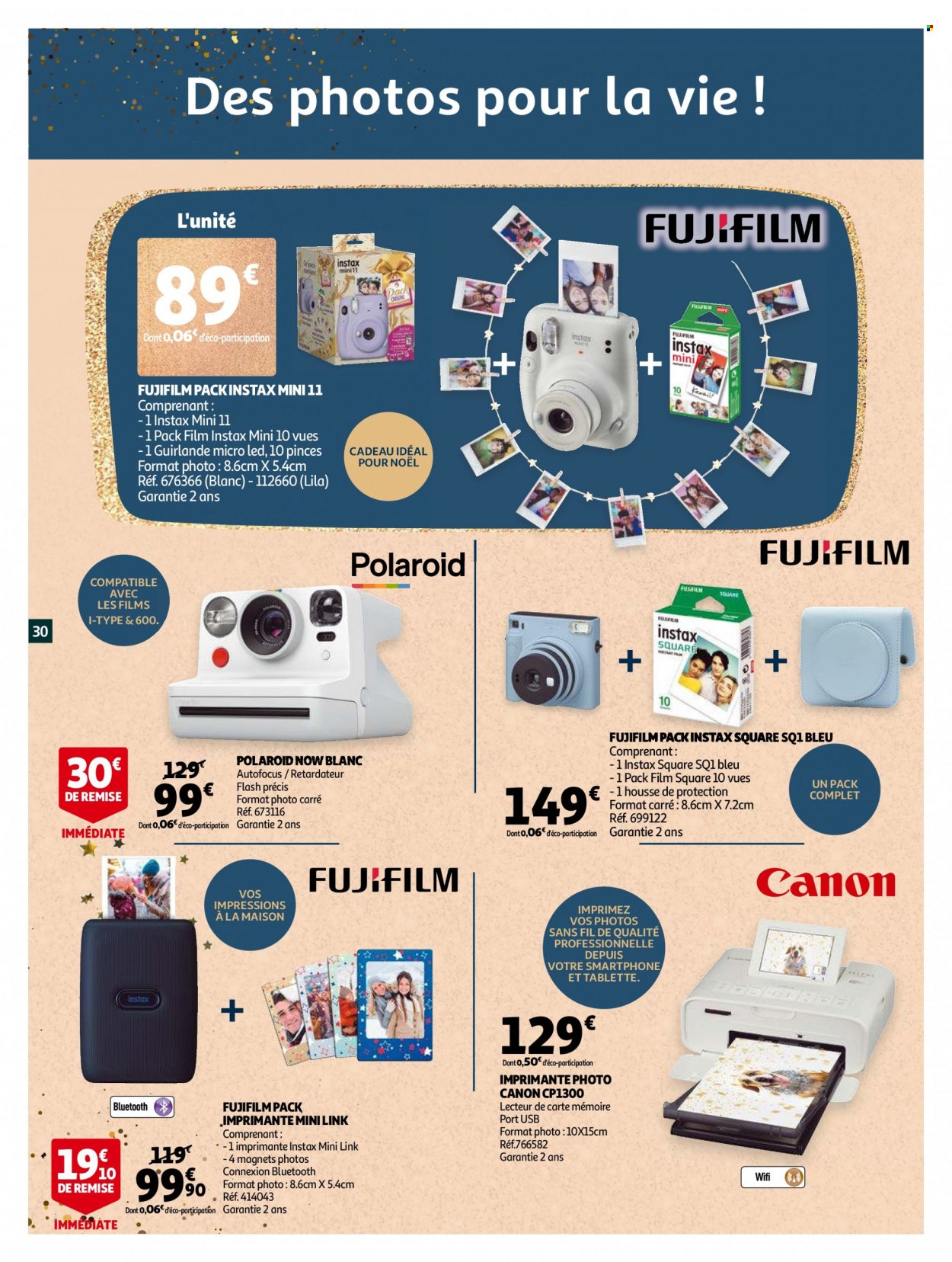 thumbnail - Catalogue Auchan - 01/12/2021 - 24/12/2021 - Produits soldés - housse de protection, tablette, Canon, imprimante, guirlande. Page 30.