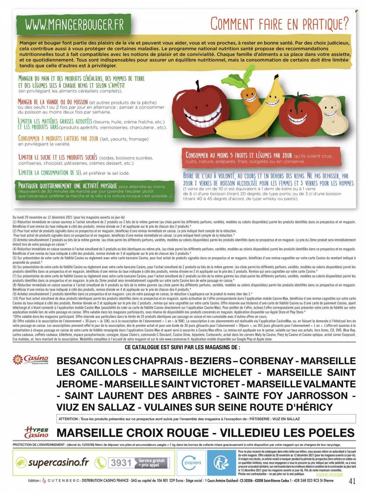 thumbnail - Catalogue Géant Casino - 29/11/2021 - 12/12/2021 - Produits soldés - pommes de terre, yaourt, beurre, crème fraîche, matelas. Page 41.