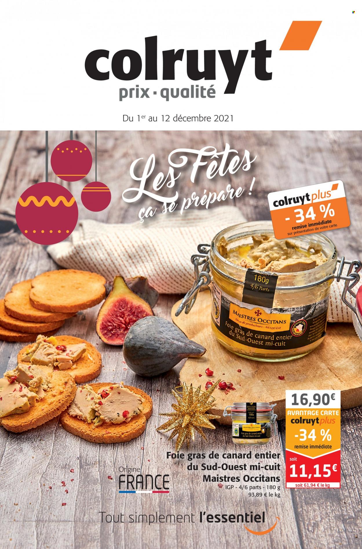 thumbnail - Catalogue Colruyt - 01/12/2021 - 12/12/2021 - Produits soldés - foie gras. Page 1.