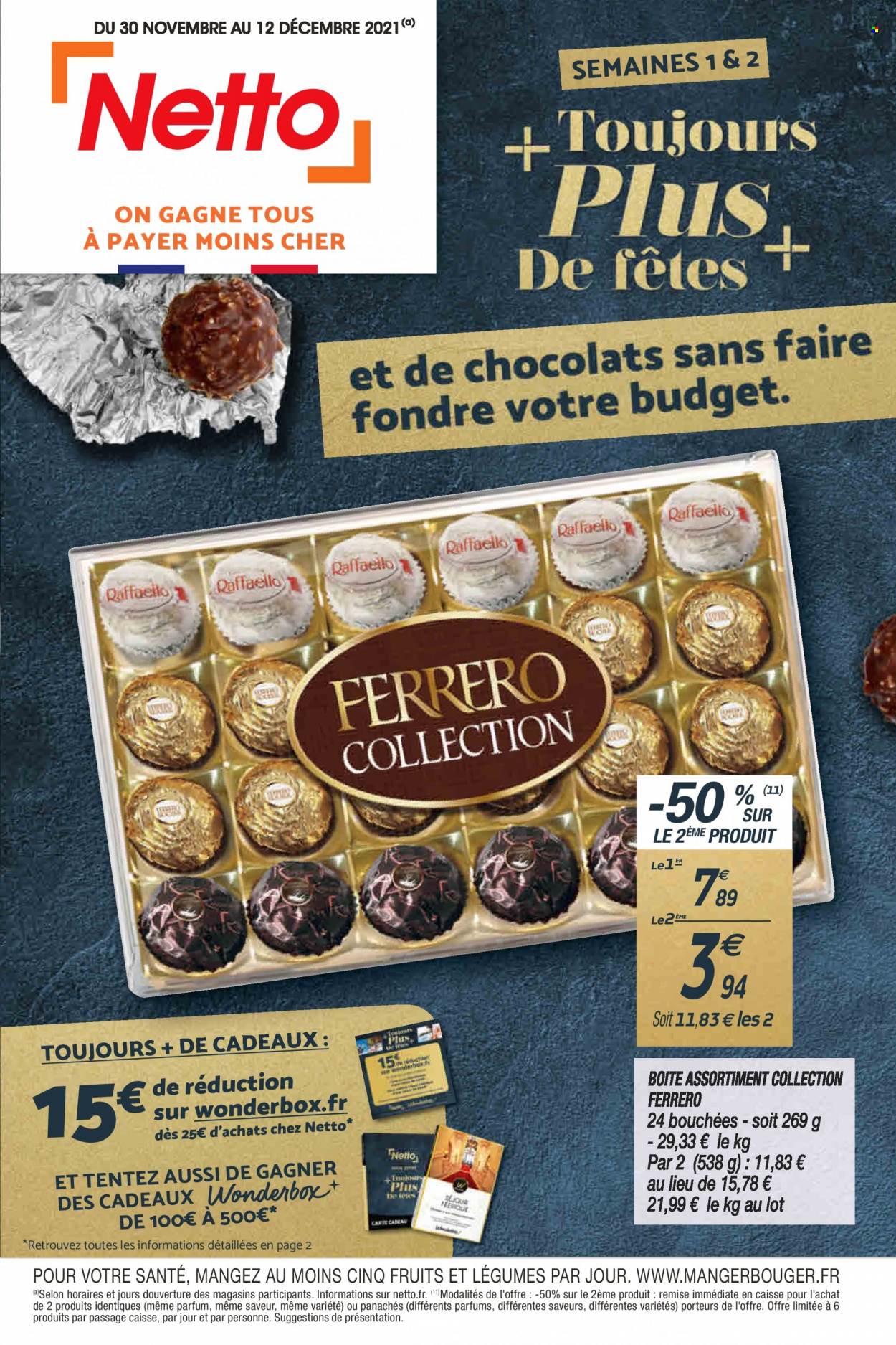 thumbnail - Catalogue Netto - 30/11/2021 - 12/12/2021 - Produits soldés - bouchées, Ferrero Rocher. Page 1.