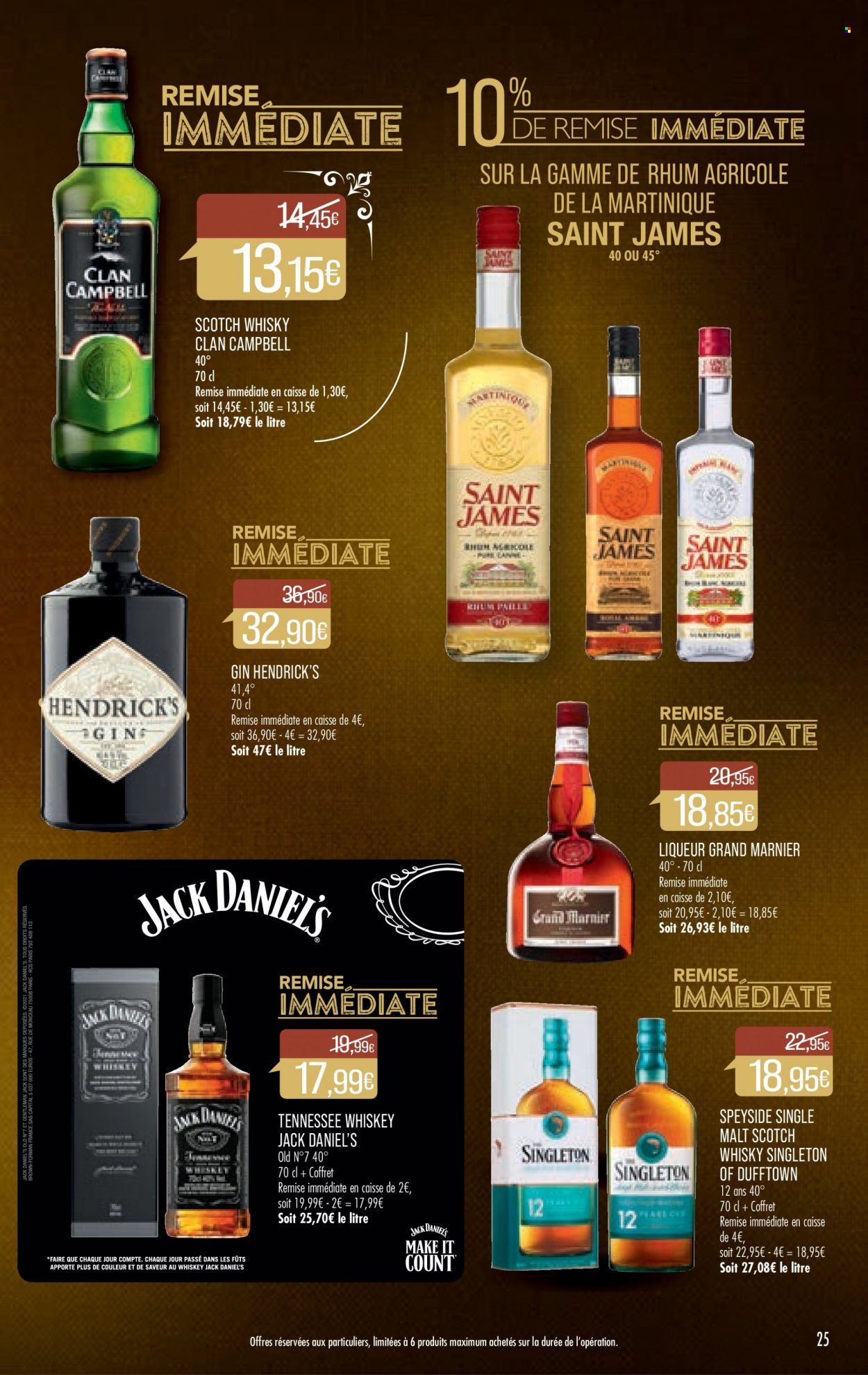 thumbnail - Catalogue Supermarché Match - 30/11/2021 - 12/12/2021 - Produits soldés - alcool, gin, Grand Marnier, whisky, liqueur. Page 25.