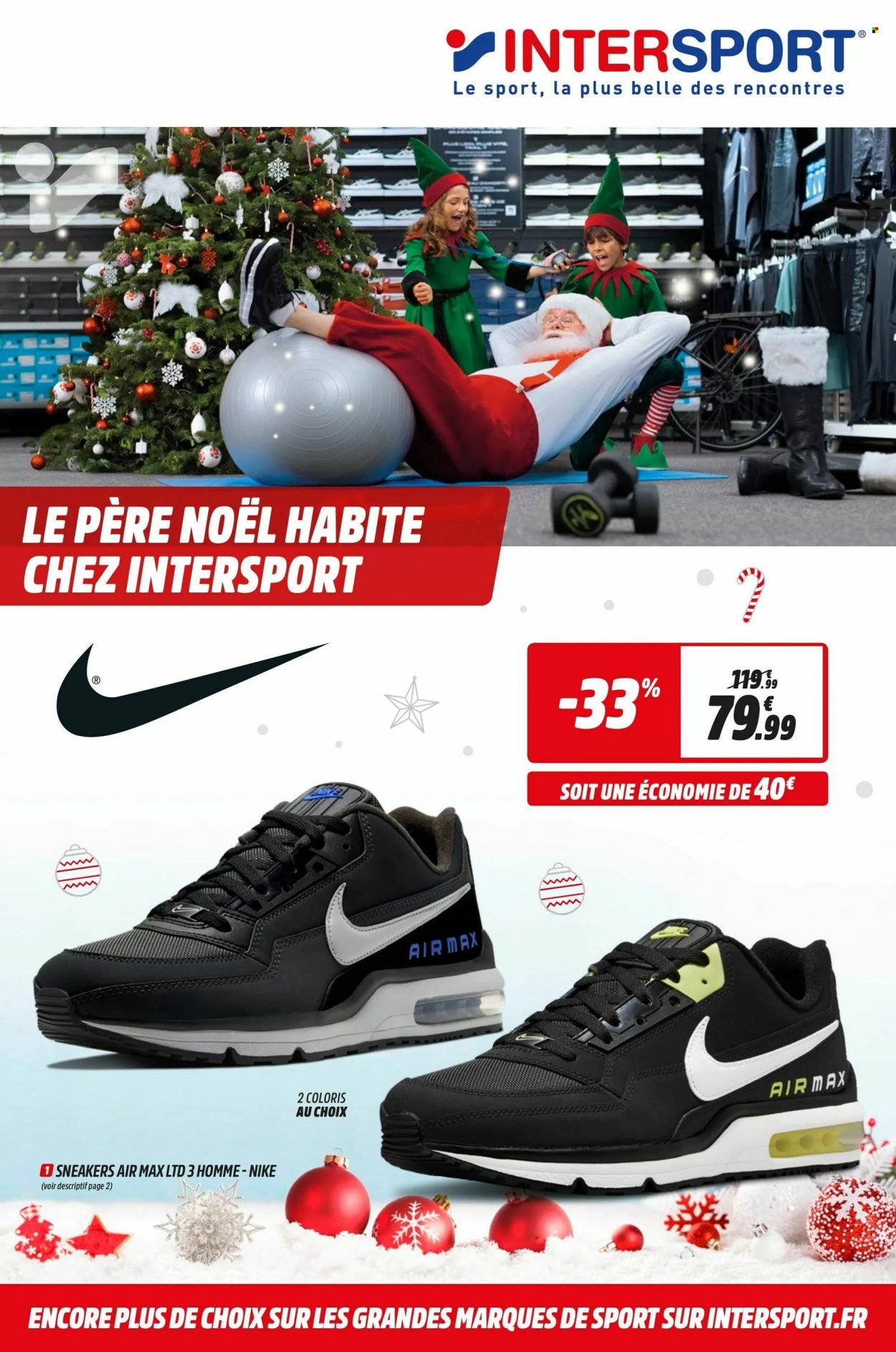 thumbnail - Catalogue INTERSPORT - 29/11/2021 - 24/12/2021 - Produits soldés - Sneakers, Nike. Page 1.