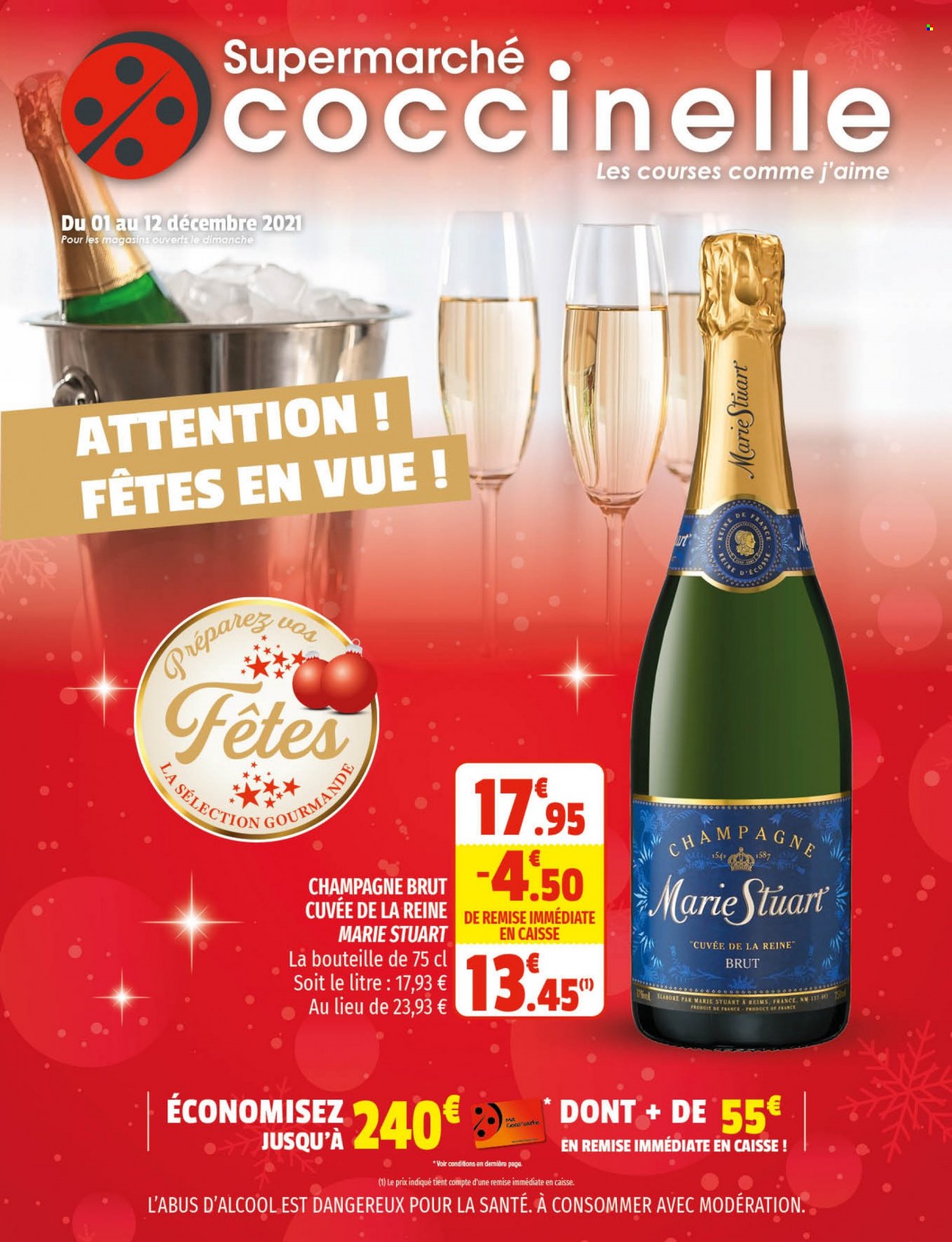 thumbnail - Catalogue Coccinelle Supermarché - 01/12/2021 - 12/12/2021 - Produits soldés - champagne. Page 1.
