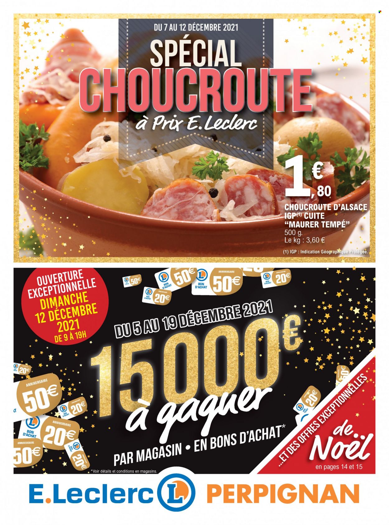 thumbnail - Catalogue E.Leclerc - 07/12/2021 - 12/12/2021 - Produits soldés - choucroute. Page 1.