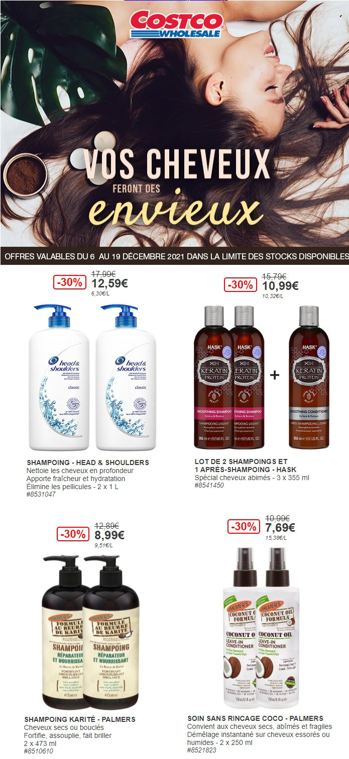thumbnail - Catalogue Costco - 06/12/2021 - 19/12/2021 - Produits soldés - assouplissant, Head & Shoulders, shampooing. Page 1.