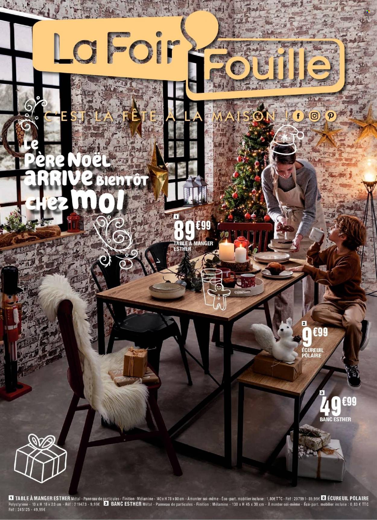thumbnail - Catalogue La Foir'Fouille - 06/12/2021 - 12/12/2021 - Produits soldés - banc, père noël. Page 1.