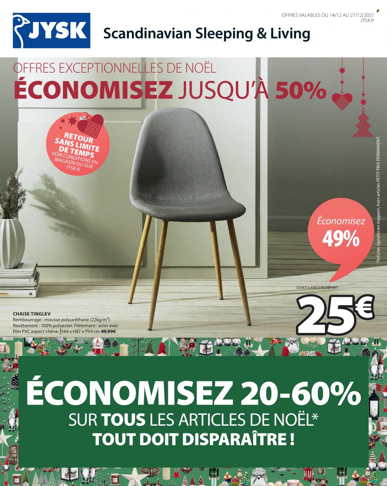 thumbnail - Catalogue JYSK - 14/12/2021 - 27/12/2021 - Produits soldés - chaise. Page 1.