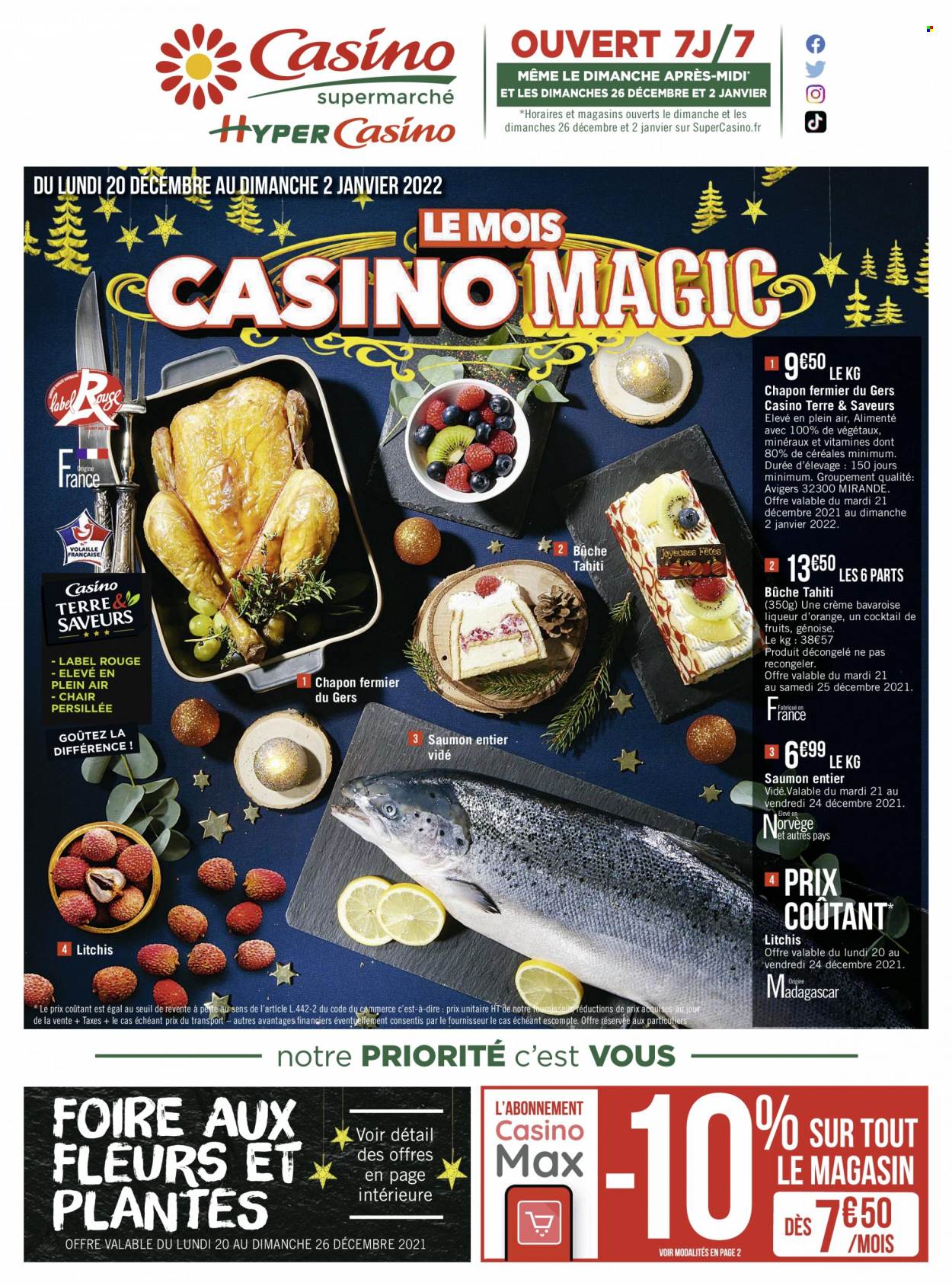 thumbnail - Catalogue Géant Casino - 20/12/2021 - 02/01/2022 - Produits soldés - chapon, saumon, liqueur. Page 1.