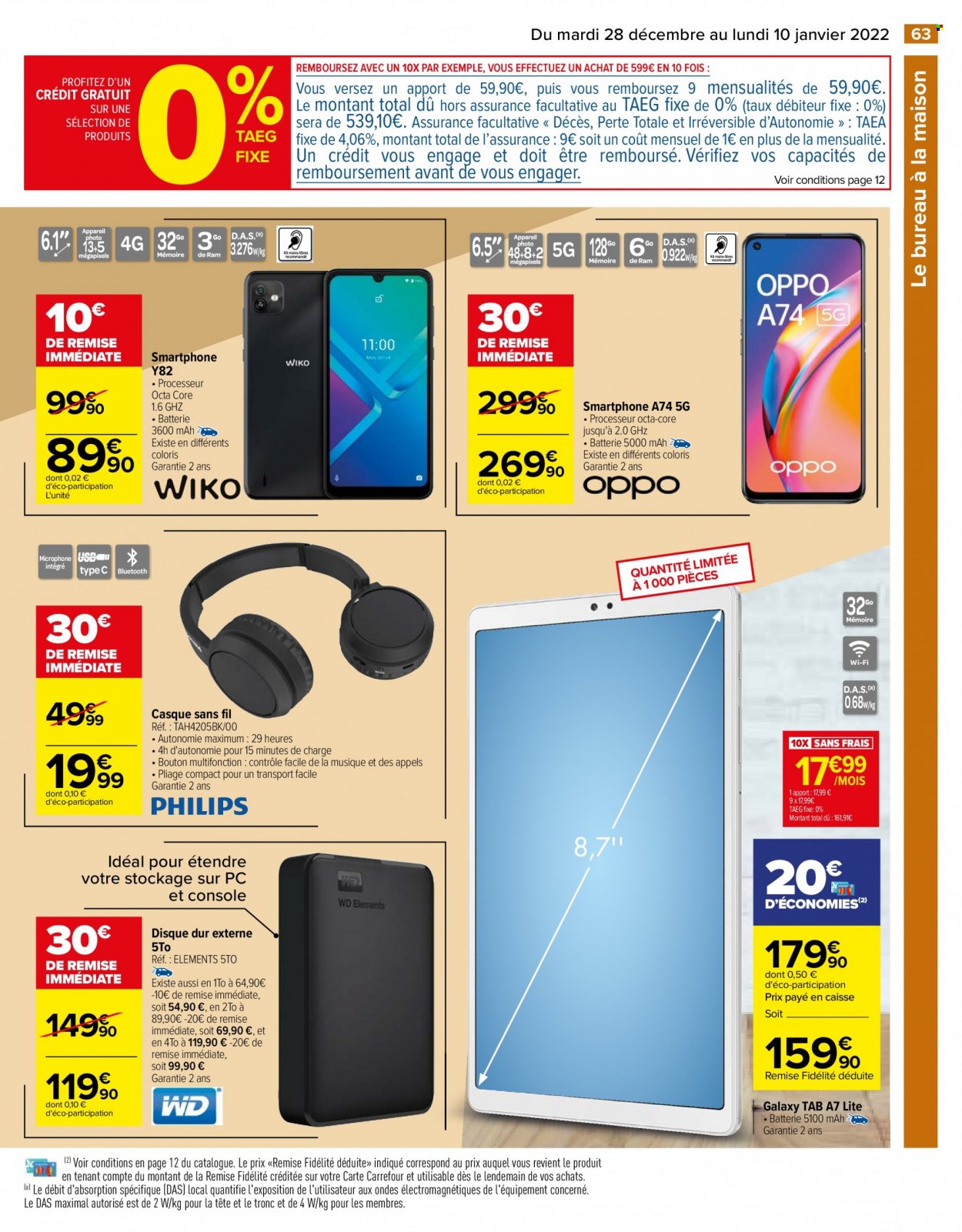 Catalogue Carrefour Hypermarchés - 28/12/2021 - 10/01/2022. Page 63