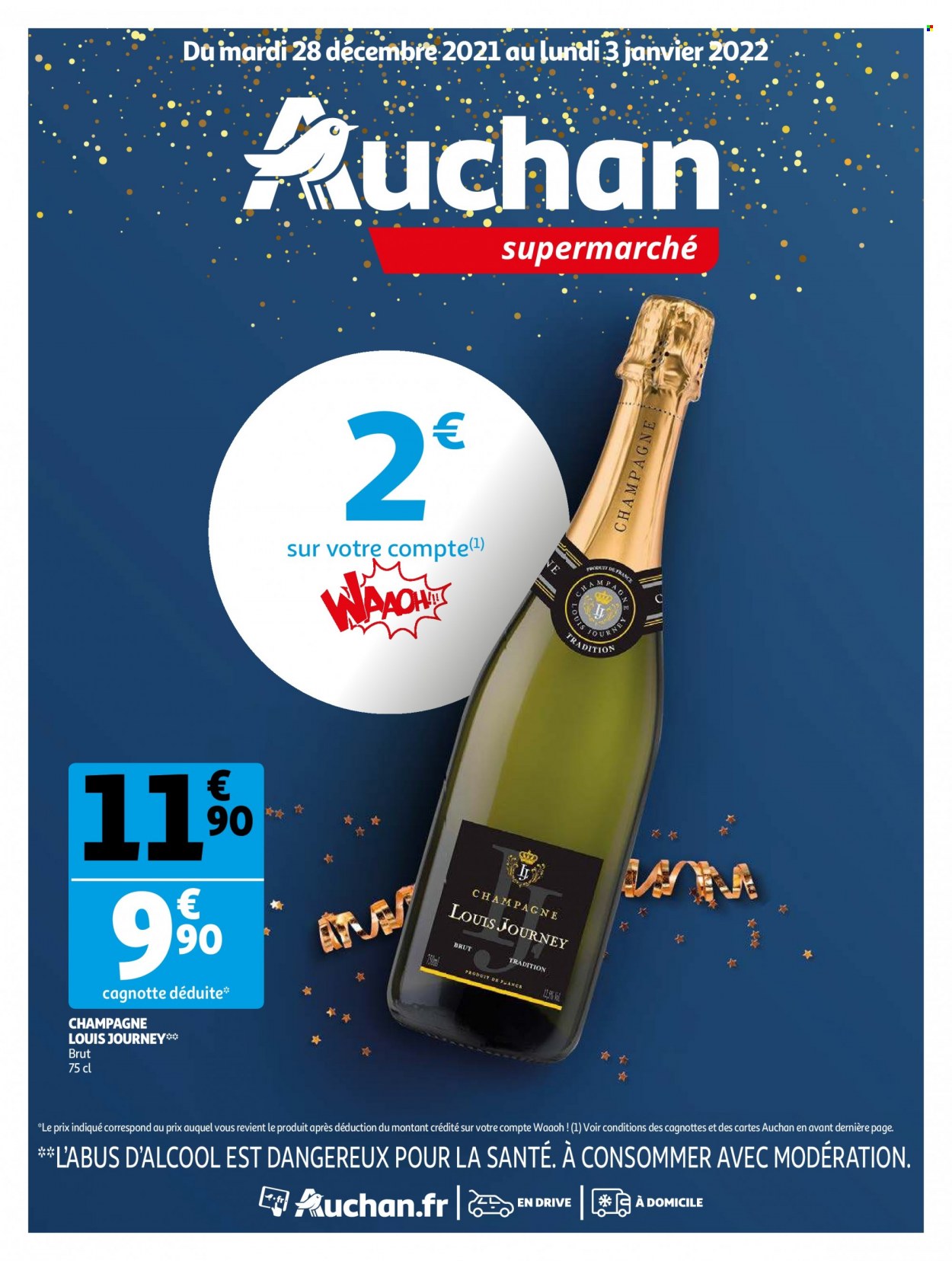 thumbnail - Catalogue Auchan - 28/12/2021 - 03/01/2022 - Produits soldés - champagne. Page 1.