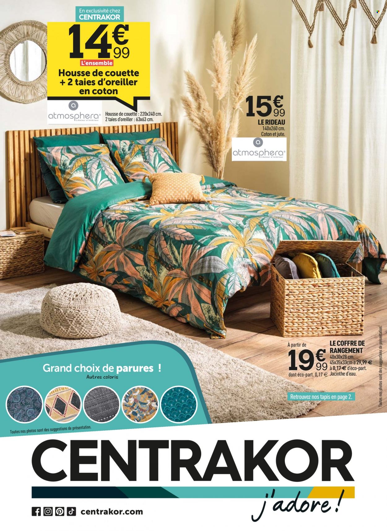 thumbnail - Catalogue Centrakor - 10/01/2022 - 19/01/2022 - Produits soldés - couette, housse de couette, rideau, taie, tapis, jacinthe. Page 1.
