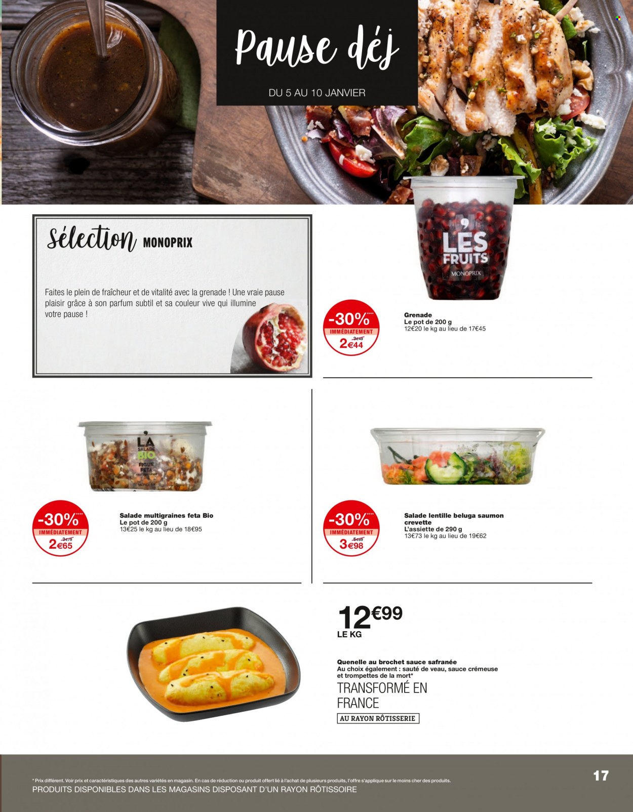 thumbnail - Catalogue Monoprix - 05/01/2022 - 23/01/2022 - Produits soldés - figue, viande de veau, saumon, crevettes, féta. Page 17.