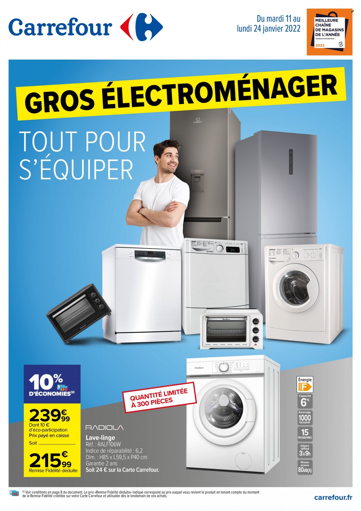 Catalogue Carrefour Hypermarchés - 11/01/2022 - 24/01/2022 - Produits soldés - lave linge. Page 1.
