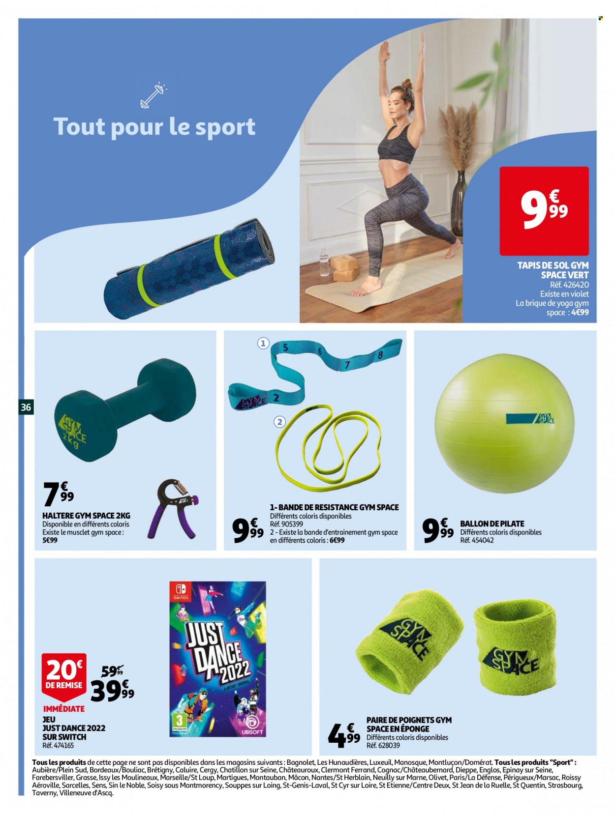 thumbnail - Catalogue Auchan - 12/01/2022 - 25/01/2022 - Produits soldés - jeu, Bordeaux, vin rouge, tapis, ballon, haltère. Page 36.
