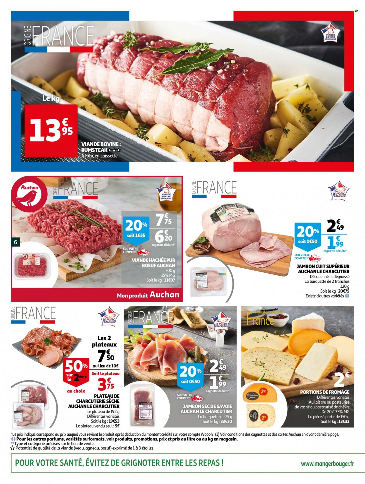thumbnail - Catalogue Auchan - 12/01/2022 - 18/01/2022 - Produits soldés - viande de veau, viande hachée, jambon, jambon sec. Page 6.