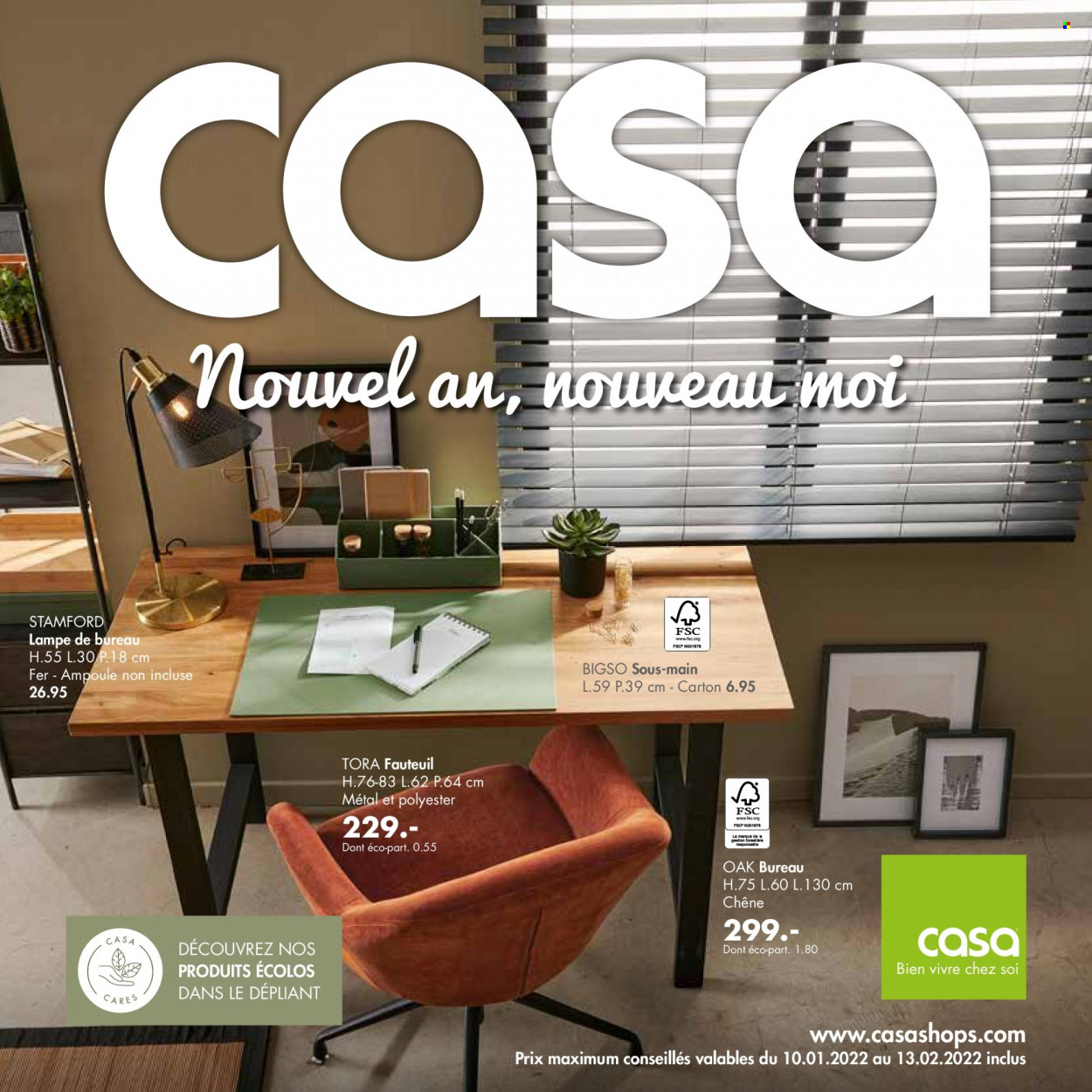 thumbnail - Catalogue CASA - 10/01/2022 - 13/02/2022 - Produits soldés - fauteuil, lampe, lampe de bureau. Page 1.