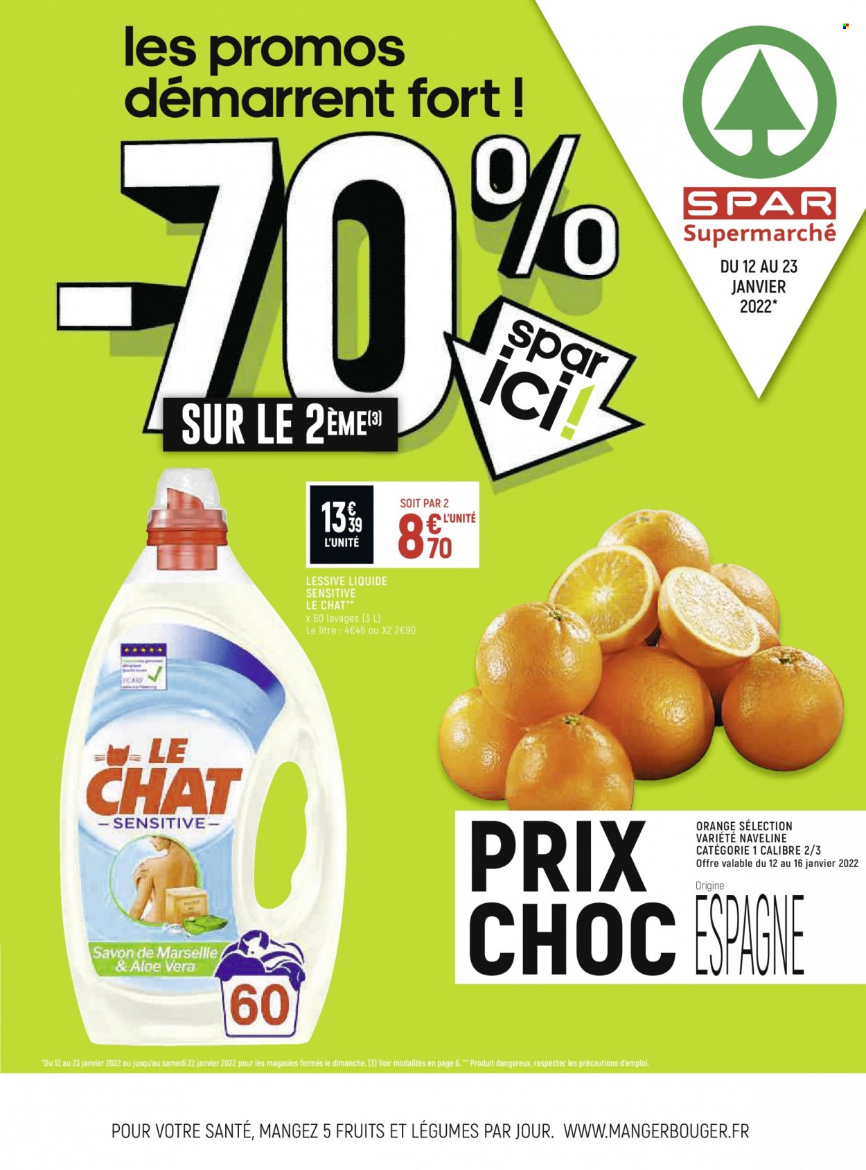 thumbnail - Catalogue Spar Supermarché - 12/01/2022 - 23/01/2022 - Produits soldés - Le Chat, lessive. Page 1.