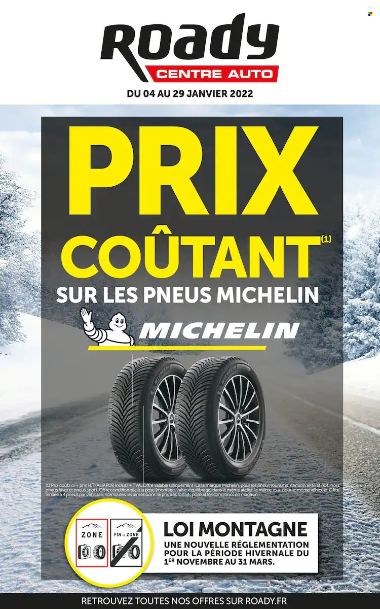 thumbnail - Catalogue Roady - 04/01/2022 - 29/01/2022 - Produits soldés - Michelin. Page 1.
