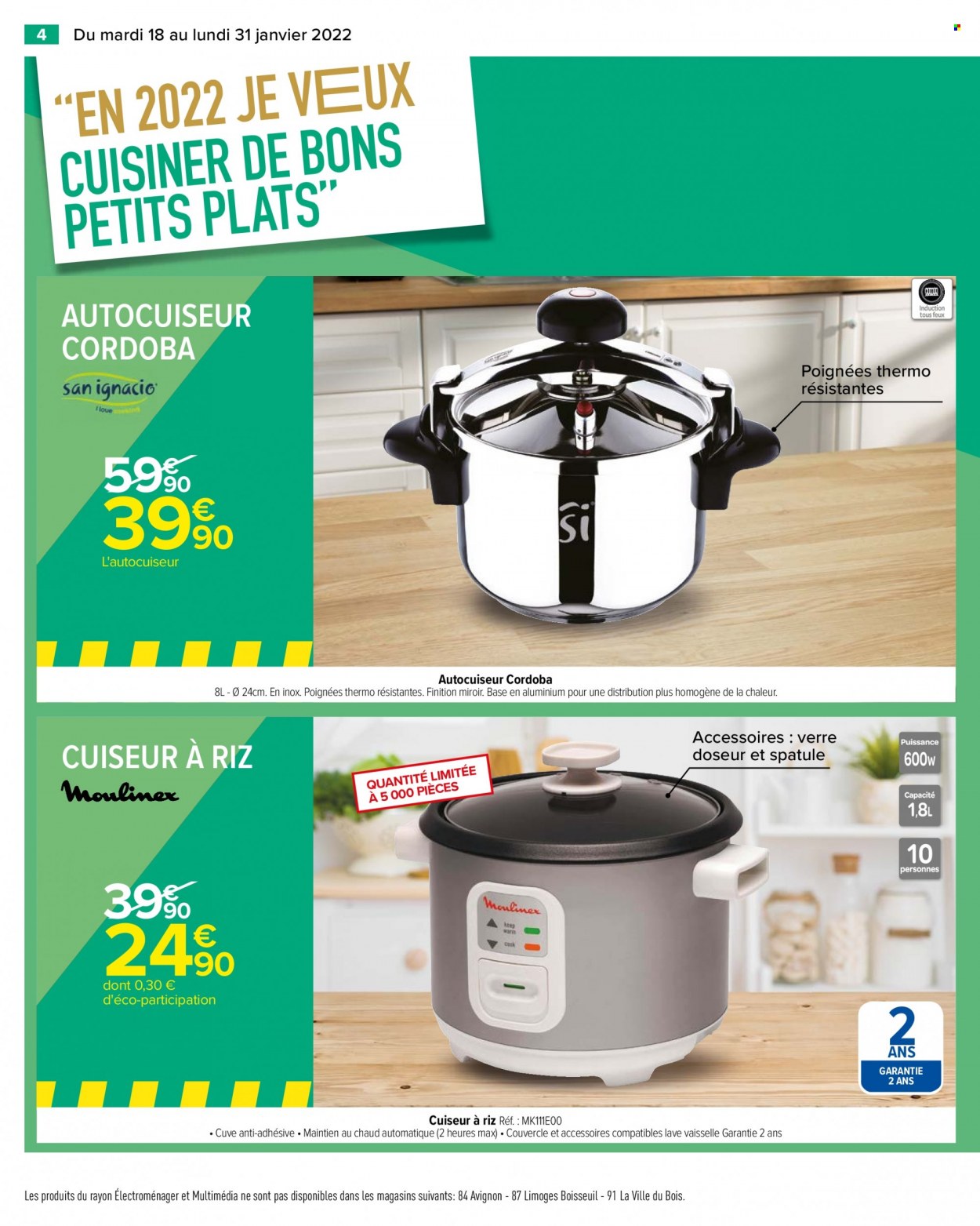 thumbnail - Catalogue Carrefour Hypermarchés - 18/01/2022 - 31/01/2022 - Produits soldés - cuiseur à riz, autocuiseur, miroir. Page 4.