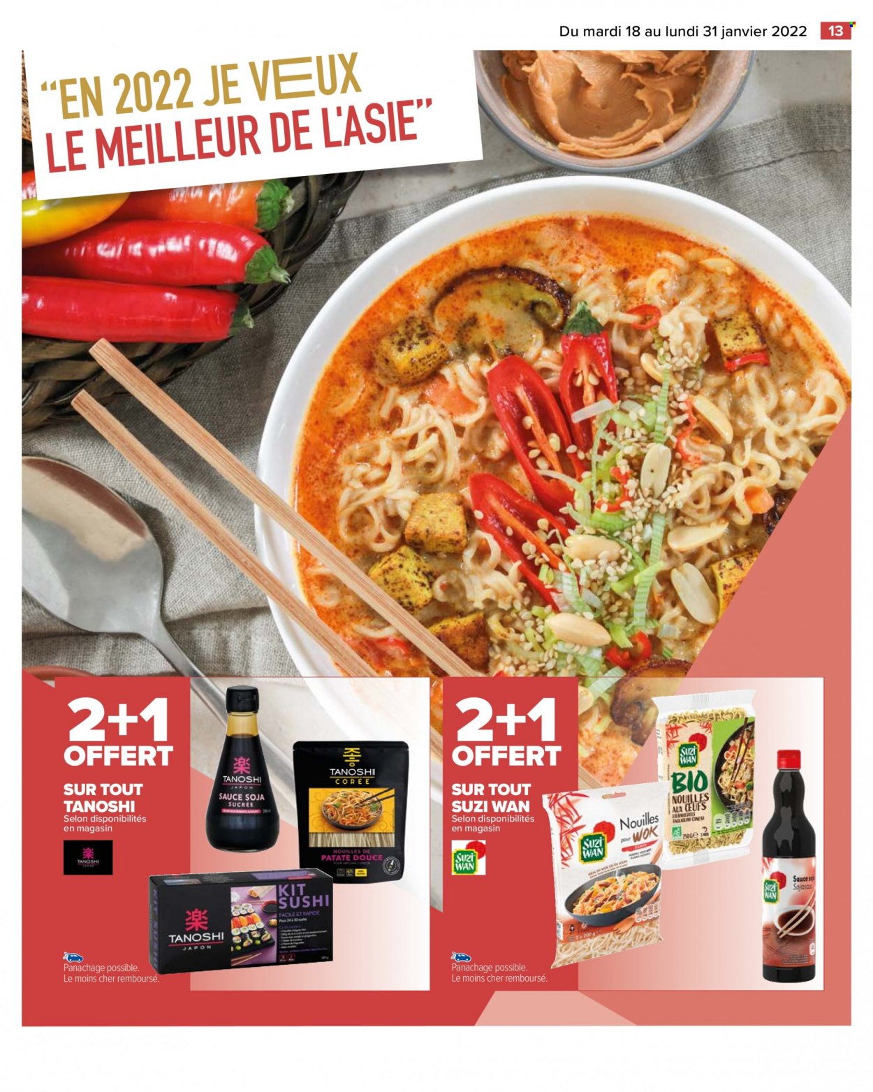 thumbnail - Catalogue Carrefour Hypermarchés - 18/01/2022 - 31/01/2022 - Produits soldés - sushi, nouilles. Page 13.