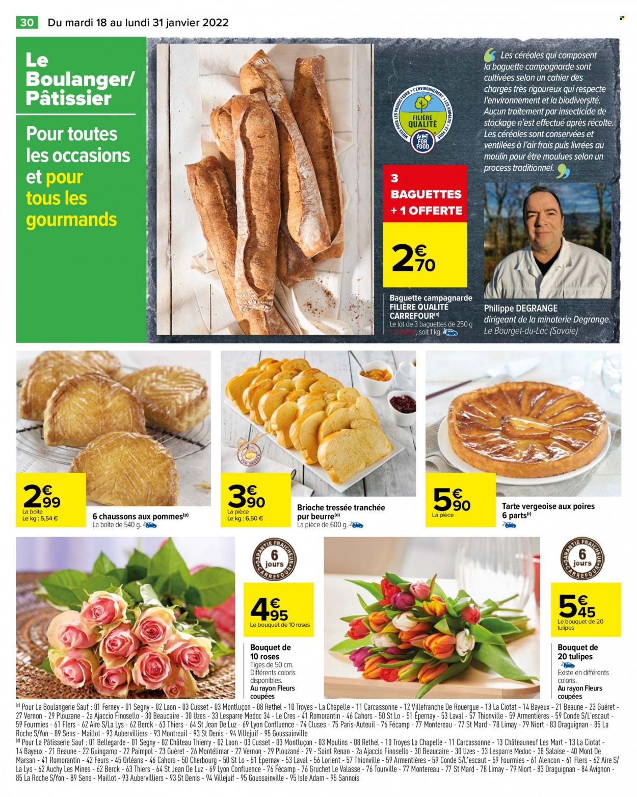 thumbnail - Catalogue Carrefour Hypermarchés - 18/01/2022 - 31/01/2022 - Produits soldés - chausson, tarte, brioche, chaussons aux pommes, fleur. Page 30.