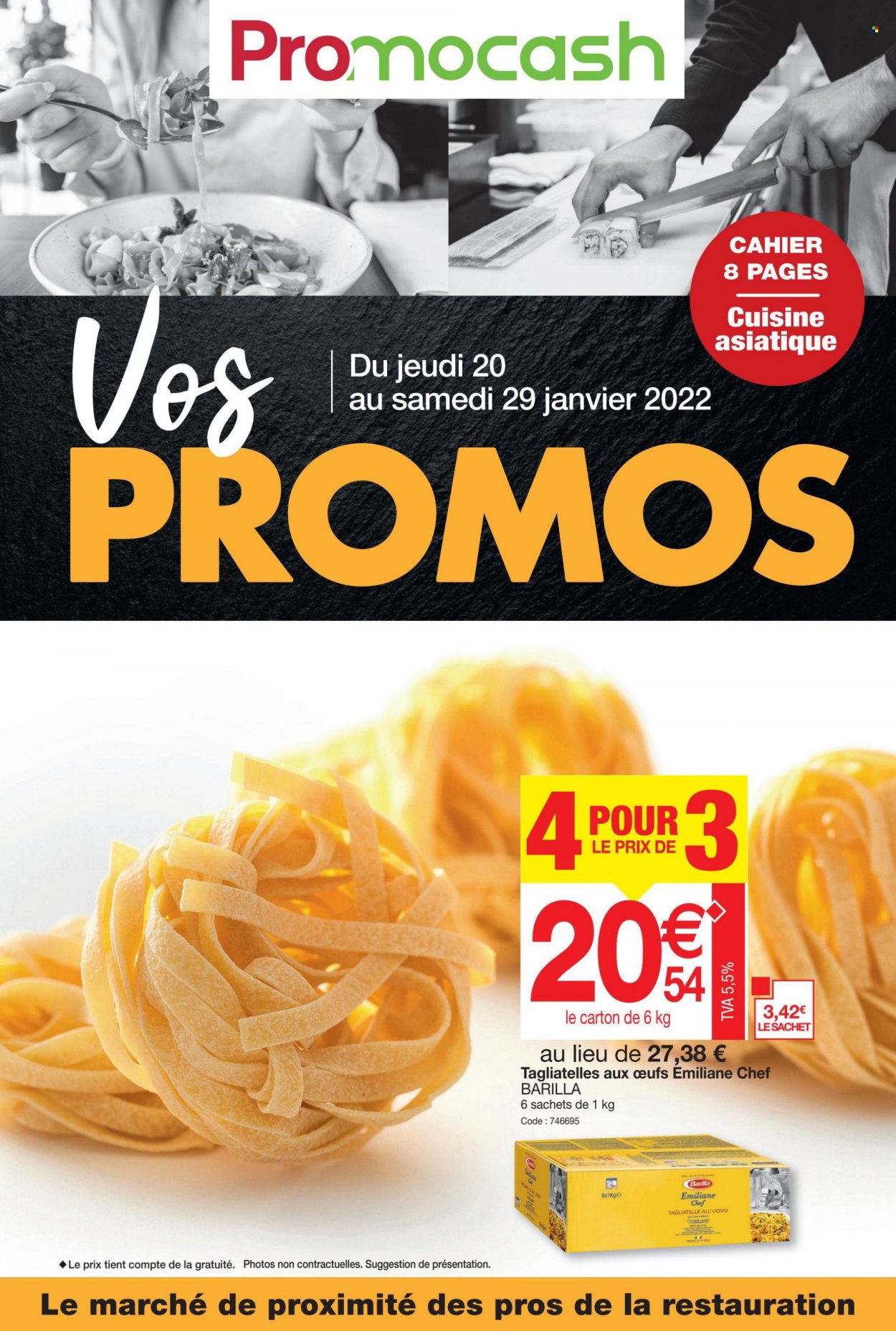thumbnail - Catalogue Promocash - 20/01/2022 - 29/01/2022 - Produits soldés - Barilla, pâtes, tagliatelles. Page 1.