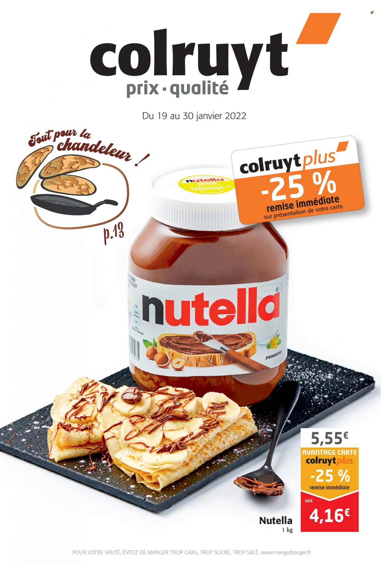 thumbnail - Catalogue Colruyt - 19/01/2022 - 30/01/2022 - Produits soldés - Nutella. Page 1.
