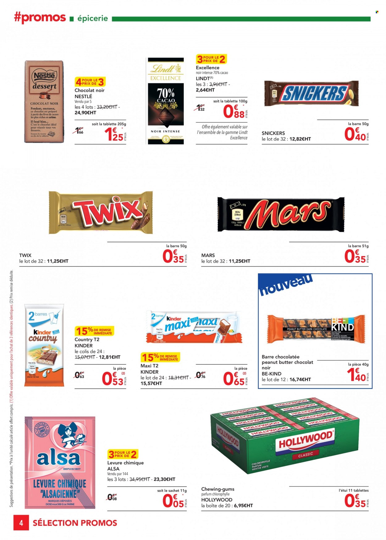 thumbnail - Catalogue Metro - 20/01/2022 - 02/02/2022 - Produits soldés - Nestlé, levure, chocolat, Kinder, chocolat noir, Lindt, Twix, levure chimique. Page 4.