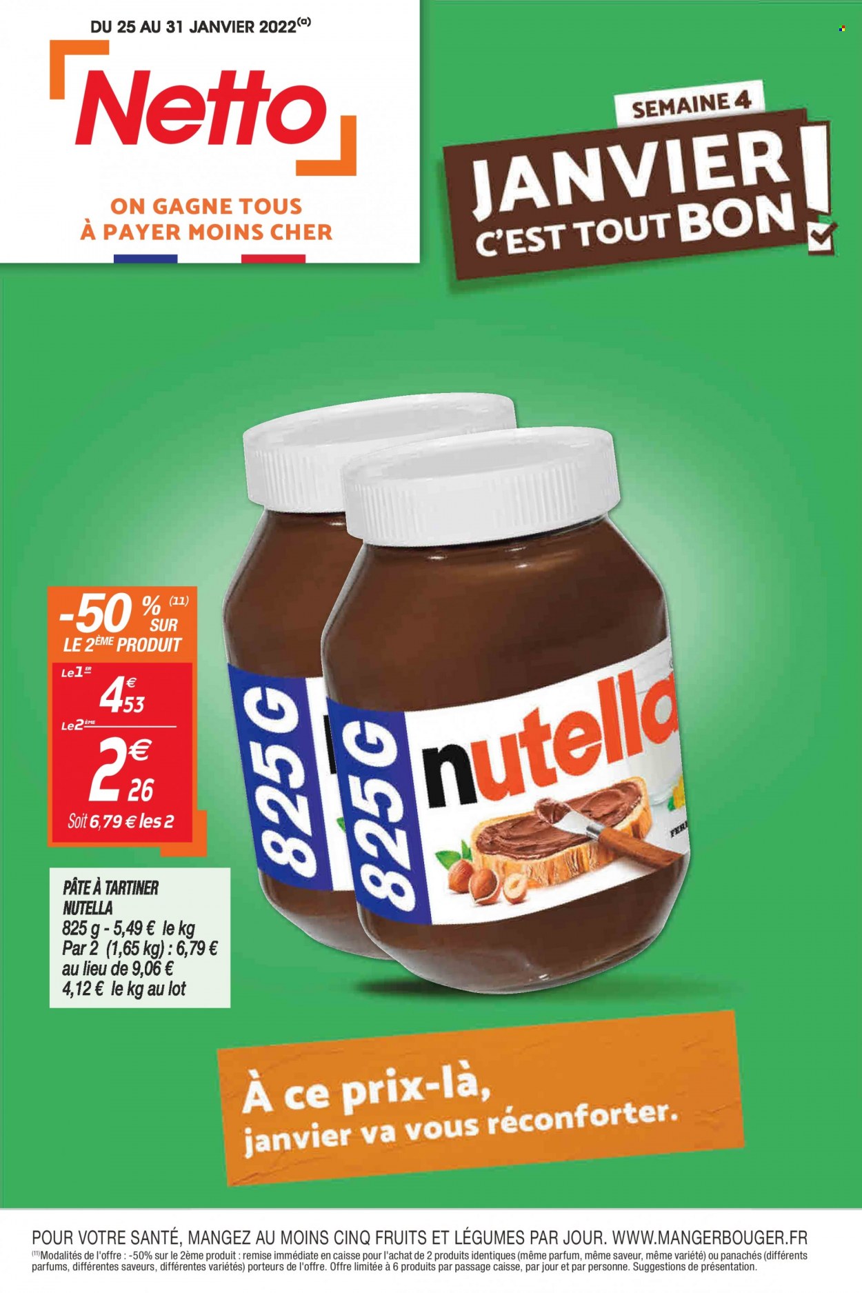 thumbnail - Catalogue Netto - 25/01/2022 - 31/01/2022 - Produits soldés - pâte à tartiner, Nutella. Page 1.