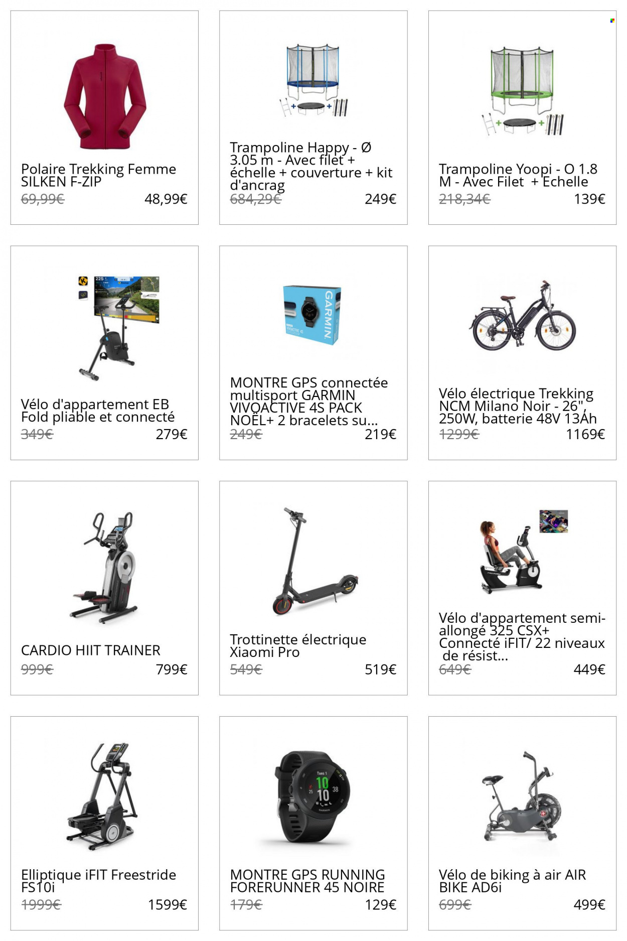 thumbnail - Catalogue Decathlon - Produits soldés - Xiaomi, montre, trottinette, trottinette électrique, vélo électrique, bracelet, vélo d'appartement, trampoline. Page 7.
