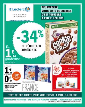 Catalogue E.Leclerc - 15/02/2022 - 26/02/2022.