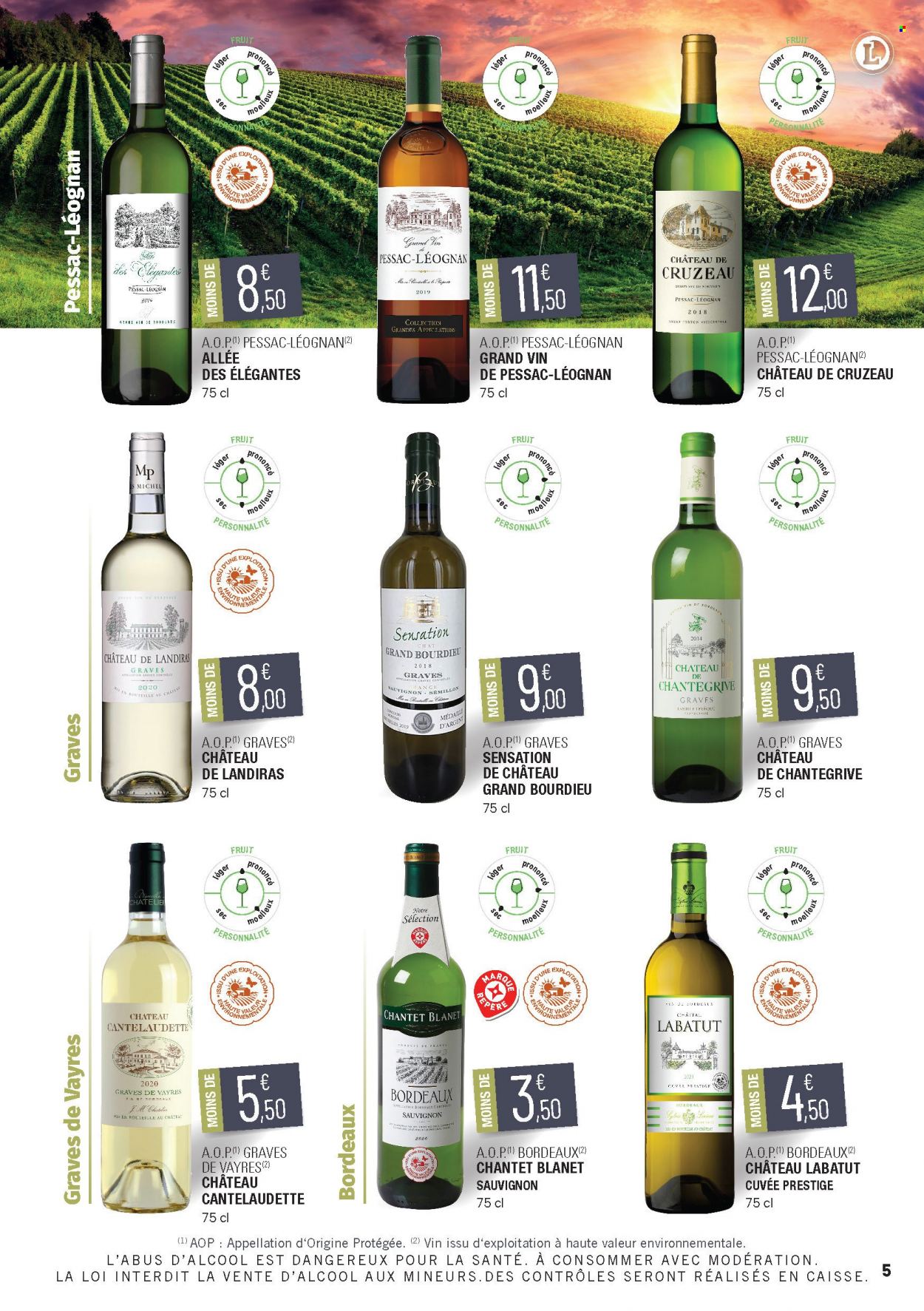 thumbnail - Catalogue E.Leclerc - 15/02/2022 - 31/12/2023 - Produits soldés - Bordeaux, vin rouge, vin, Cabernet Sauvignon. Page 5.