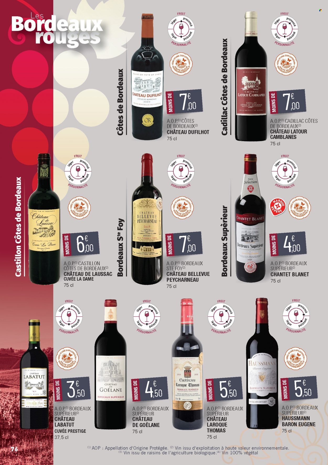 thumbnail - Catalogue E.Leclerc - 15/02/2022 - 31/12/2023 - Produits soldés - Bordeaux, vin rouge, vin. Page 76.
