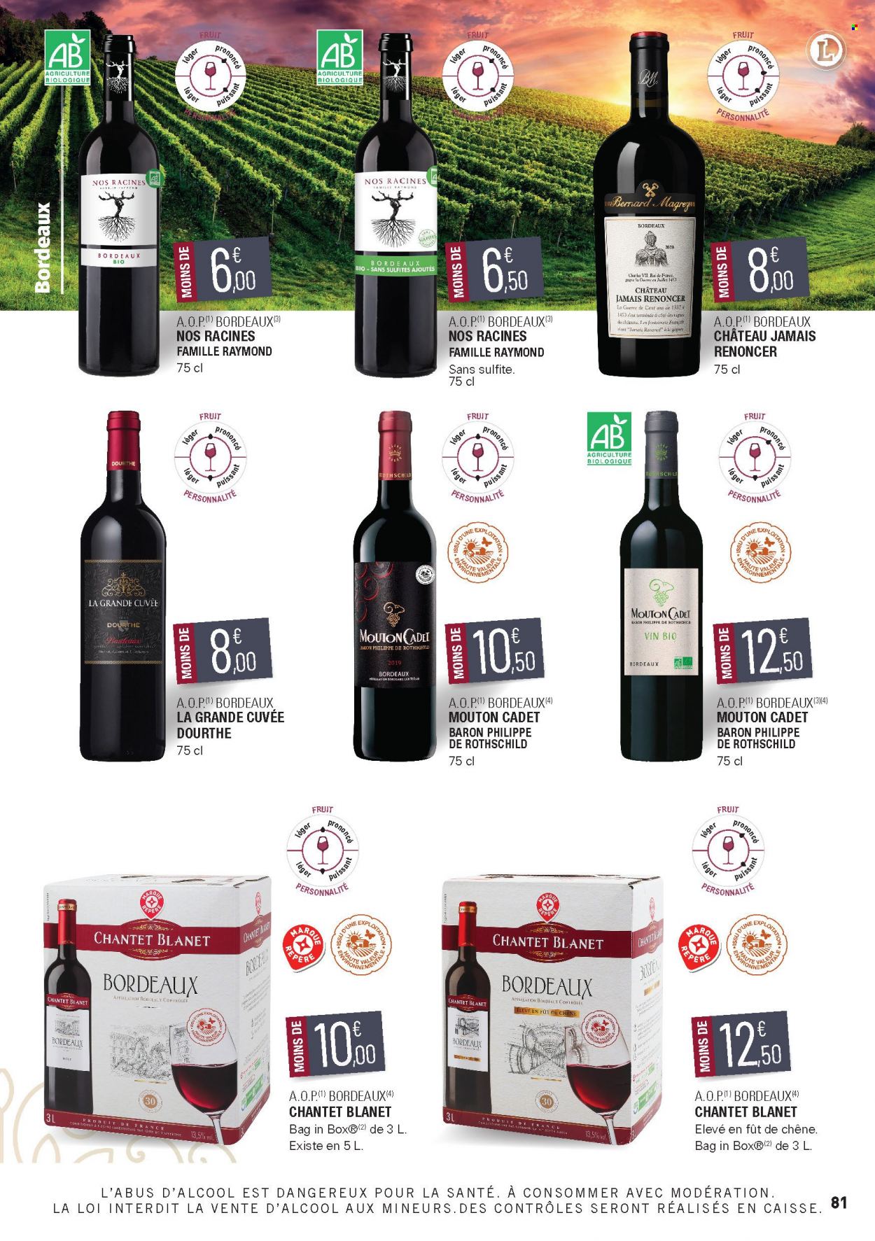 thumbnail - Catalogue E.Leclerc - 15/02/2022 - 31/12/2023 - Produits soldés - Bordeaux, vin rouge, vin. Page 81.