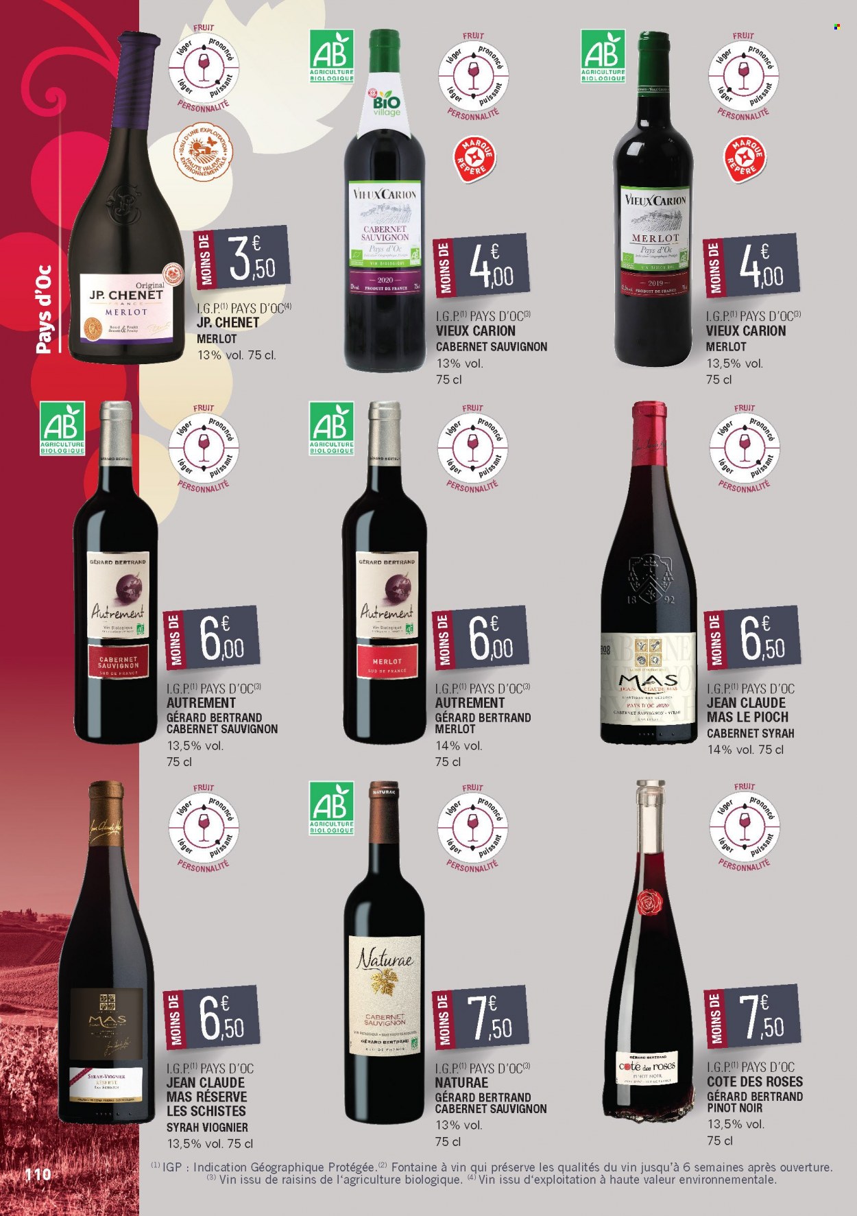 thumbnail - Catalogue E.Leclerc - 15/02/2022 - 31/12/2023 - Produits soldés - alcool, vin blanc, Cabernet Sauvignon, jeans. Page 110.