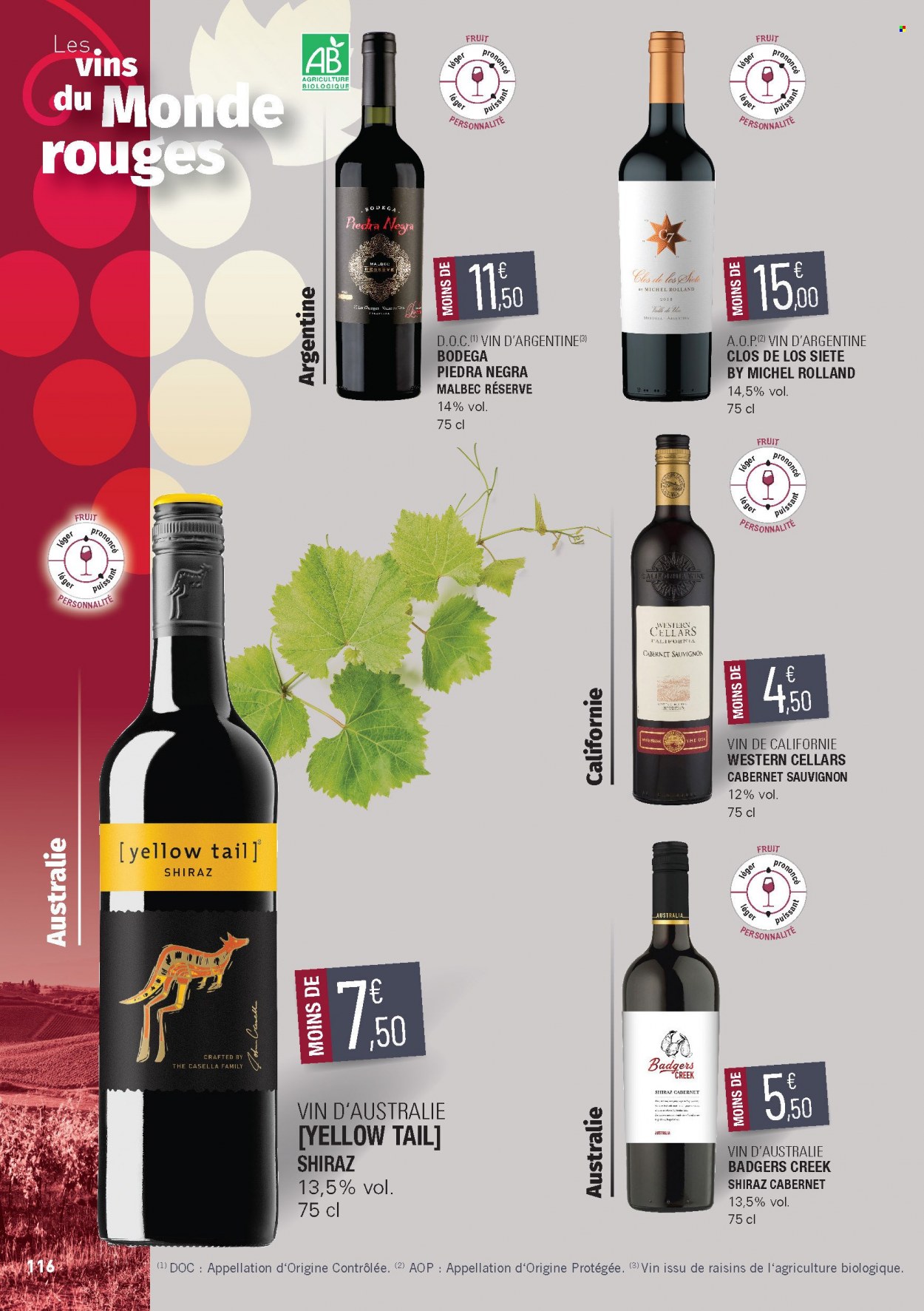 thumbnail - Catalogue E.Leclerc - 15/02/2022 - 31/12/2023 - Produits soldés - alcool, vin blanc, vin rouge, vin, Cabernet Sauvignon. Page 116.