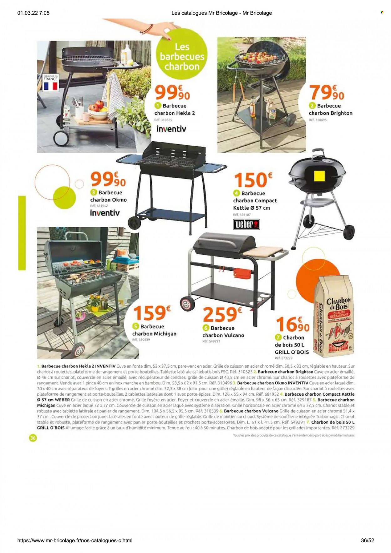 thumbnail - Catalogue Mr. Bricolage - 01/03/2022 - 15/08/2022 - Produits soldés - barbecue, grill. Page 36.