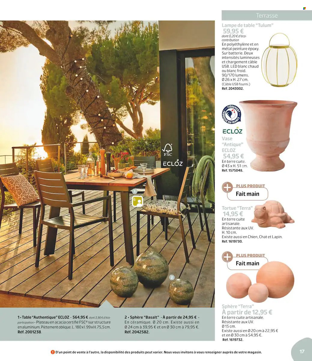 thumbnail - Catalogue Jardiland - 01/03/2022 - 19/06/2022 - Produits soldés - vase, lampe, lampe de table. Page 17.