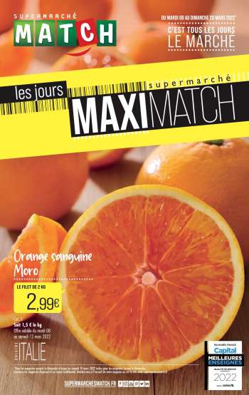 Catalogue Supermarché Match - 08/03/2022 - 20/03/2022.