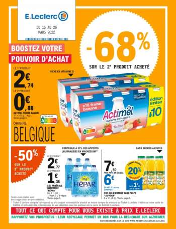 Catalogue E.Leclerc - 15/03/2022 - 26/03/2022.