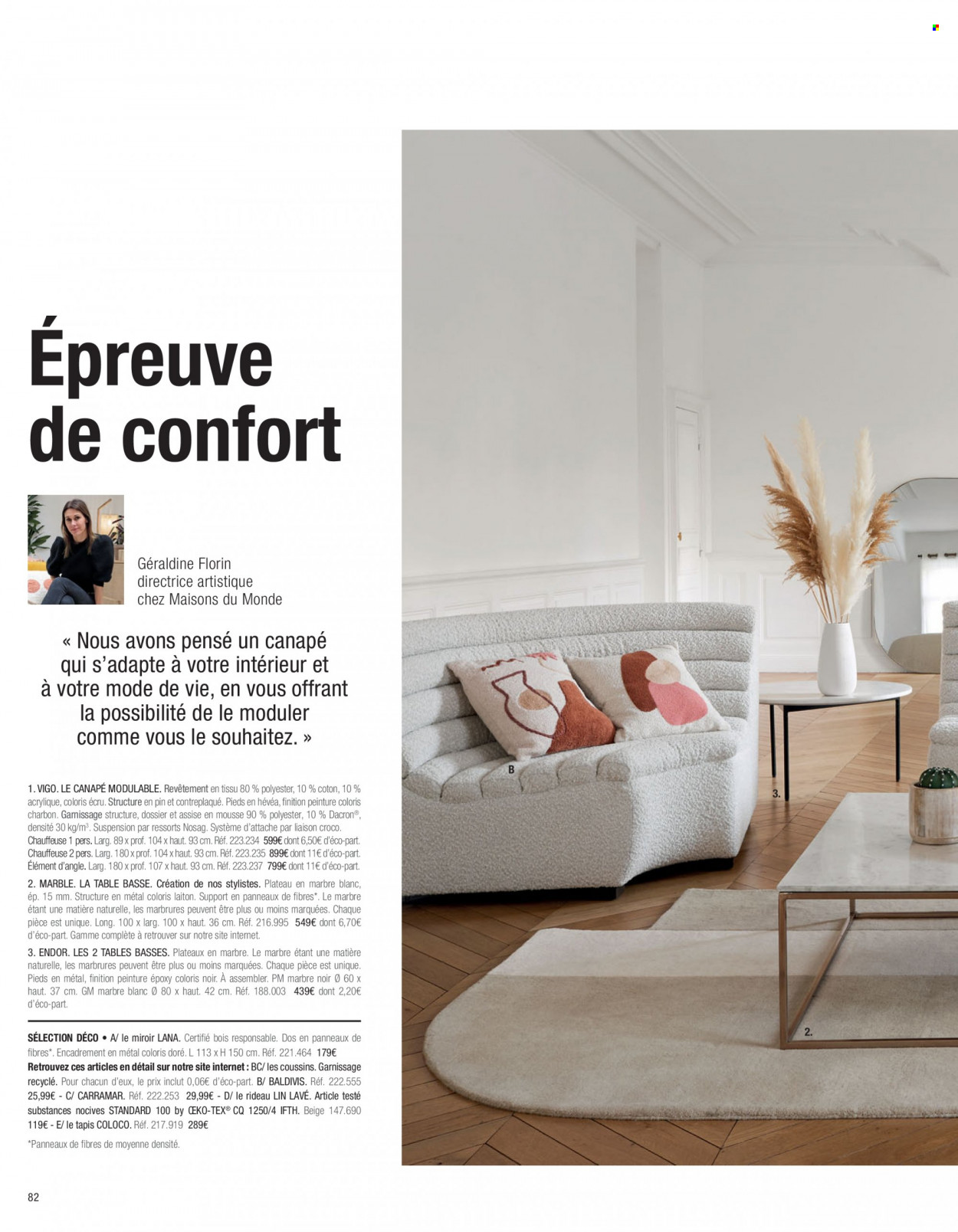 thumbnail - Catalogue Maisons du Monde - Produits soldés - table, rideau, tapis, table basse. Page 84.