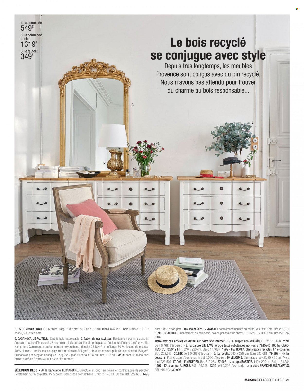 thumbnail - Catalogue Maisons du Monde - Produits soldés - tapis, fauteuil, commode, lampe. Page 223.