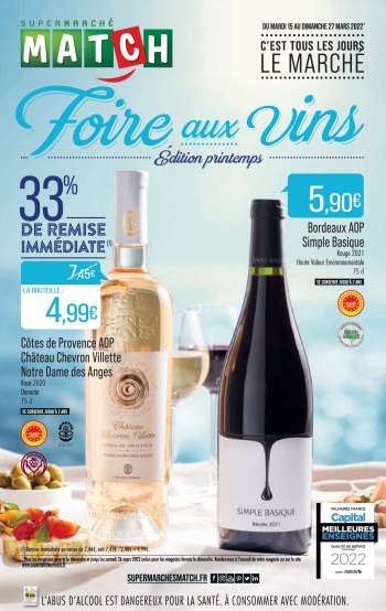Catalogue Supermarché Match - 15/03/2022 - 27/03/2022.