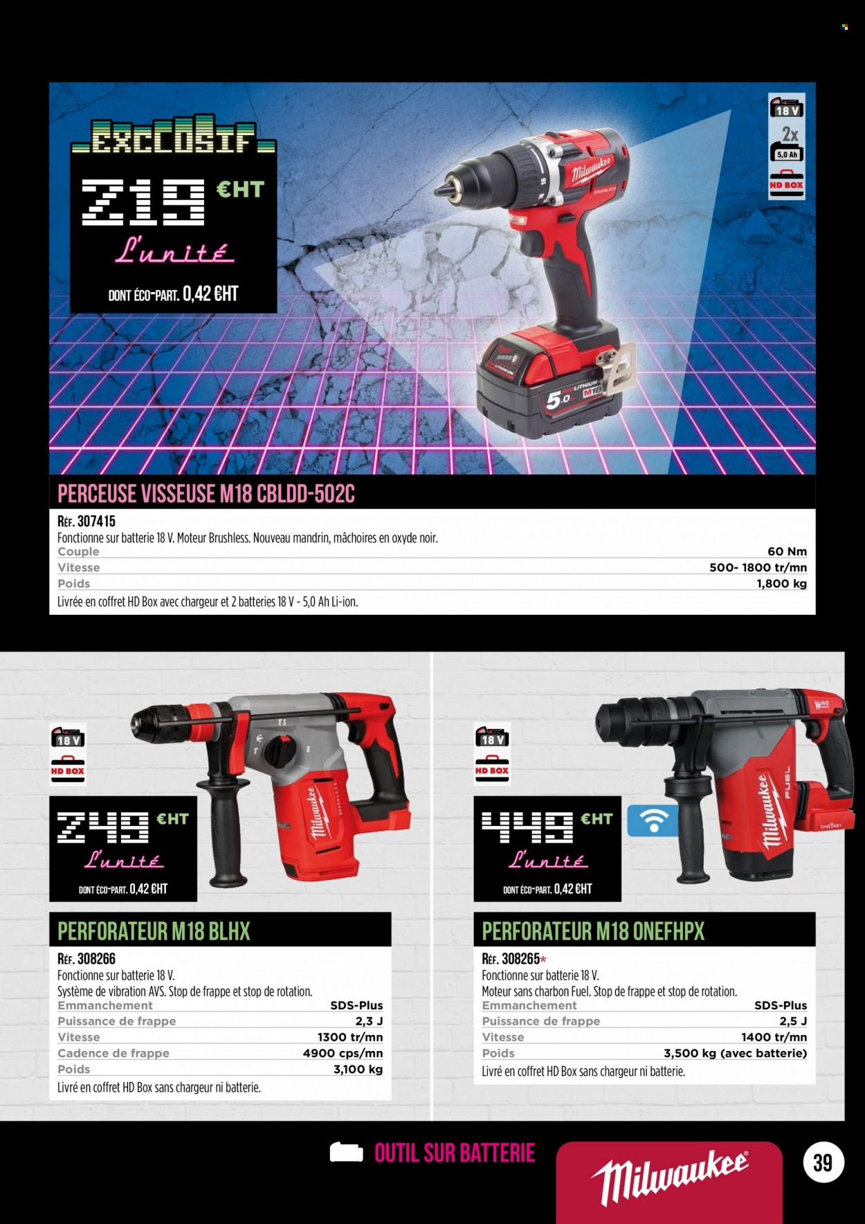 thumbnail - Catalogue Master Pro - 07/03/2022 - 30/07/2022 - Produits soldés - perforateur, visseuse. Page 39.
