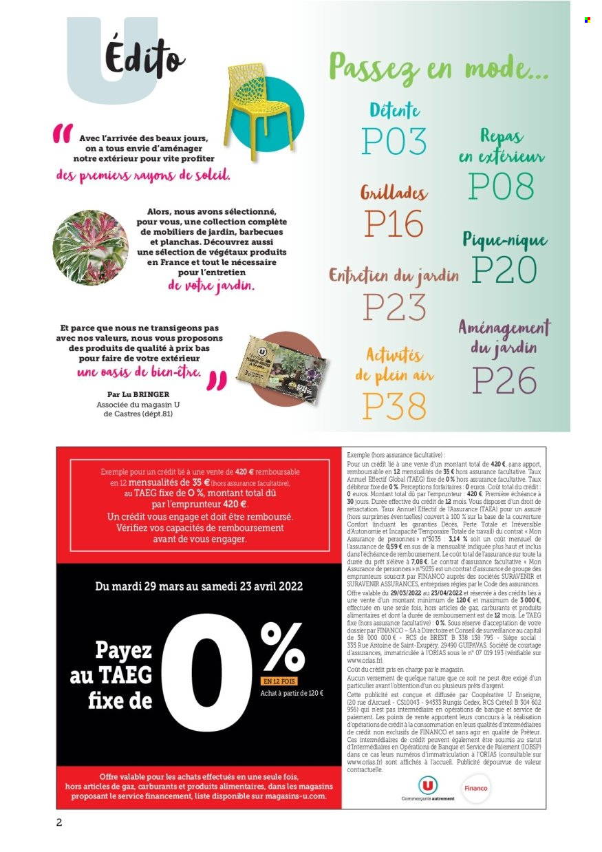 Catalogue SUPER U - 29/03/2022 - 23/04/2022. Page 2